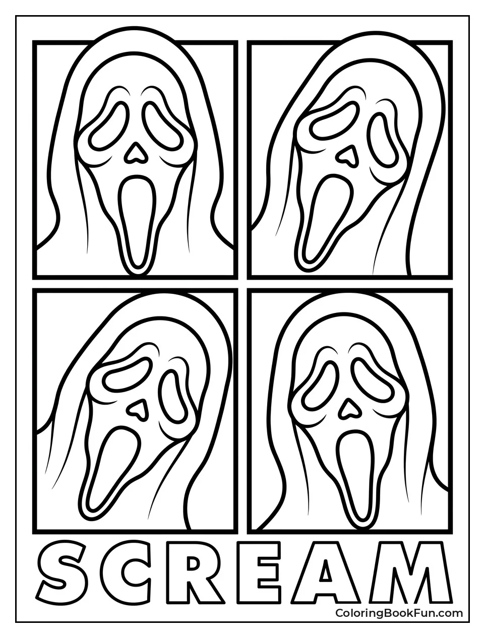 Pop Art Grid of Ghostface Masks