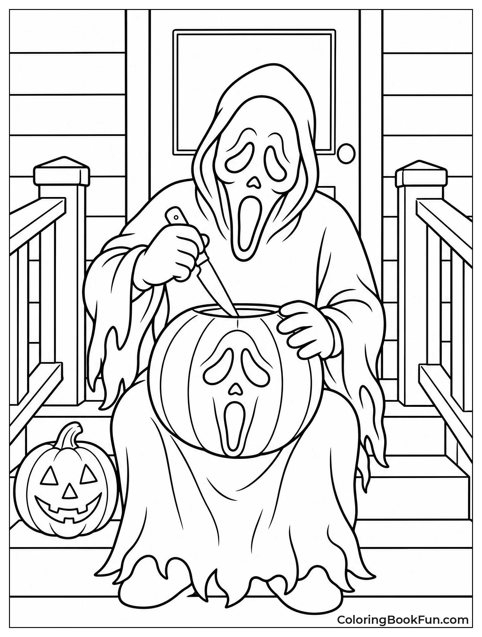 Ghostface Carving His Own Pumpkin