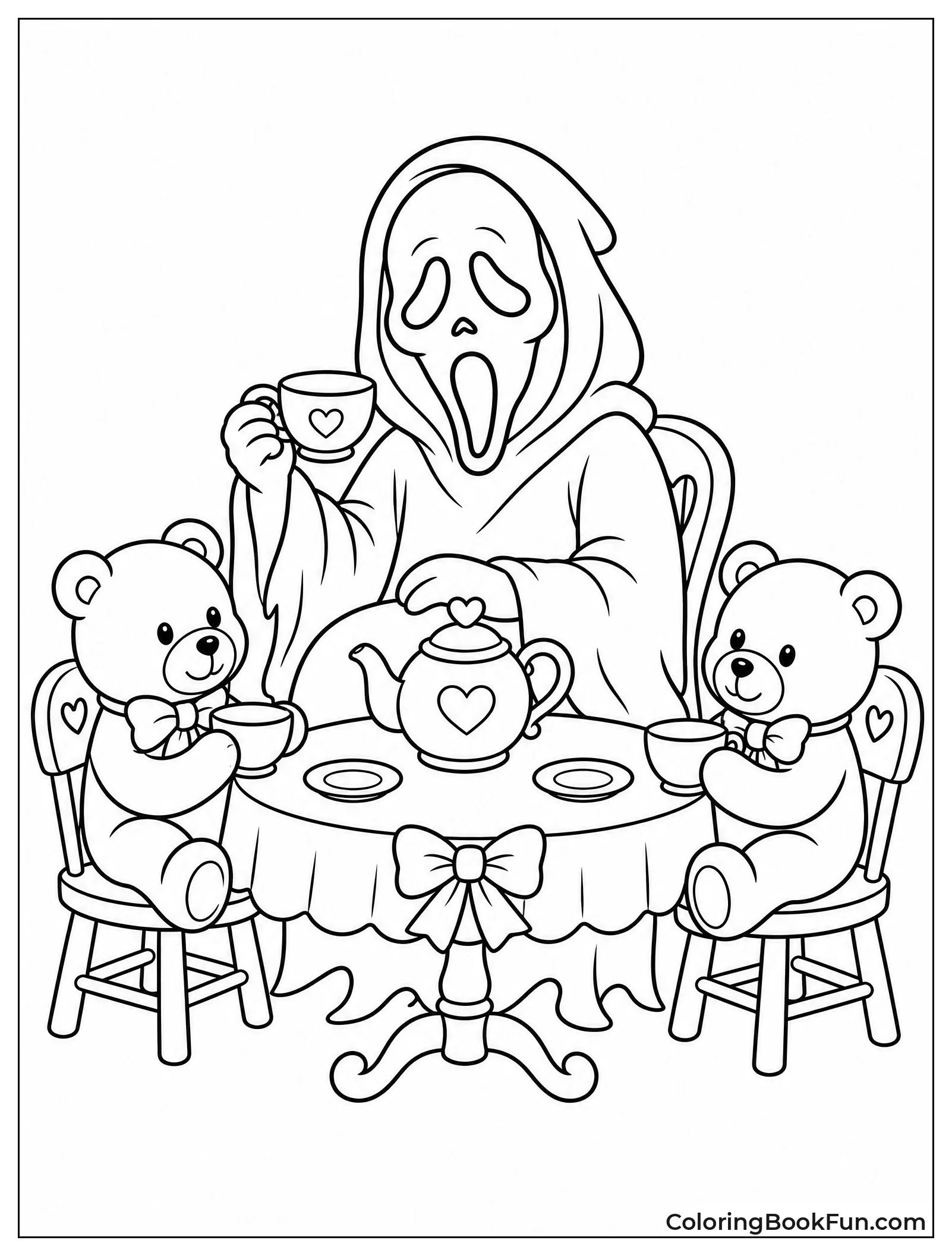 Ghostface Having Tea with Teddy Bears