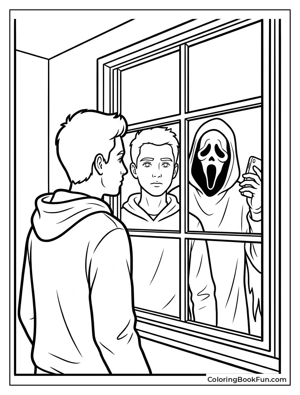Ghostface Appears in Window Reflection