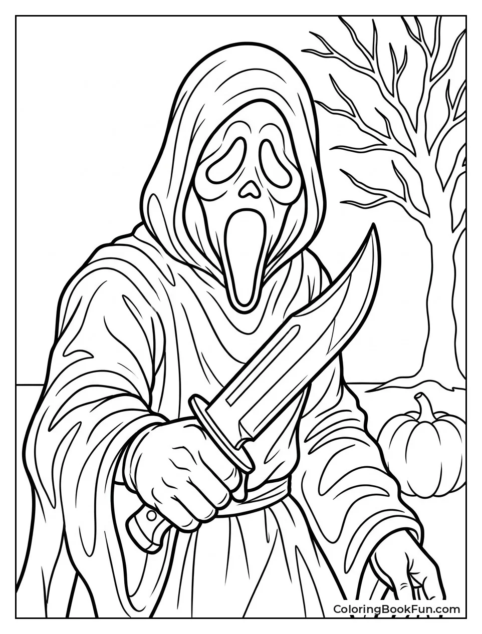 Ghostface Holding Big Shiny Knife