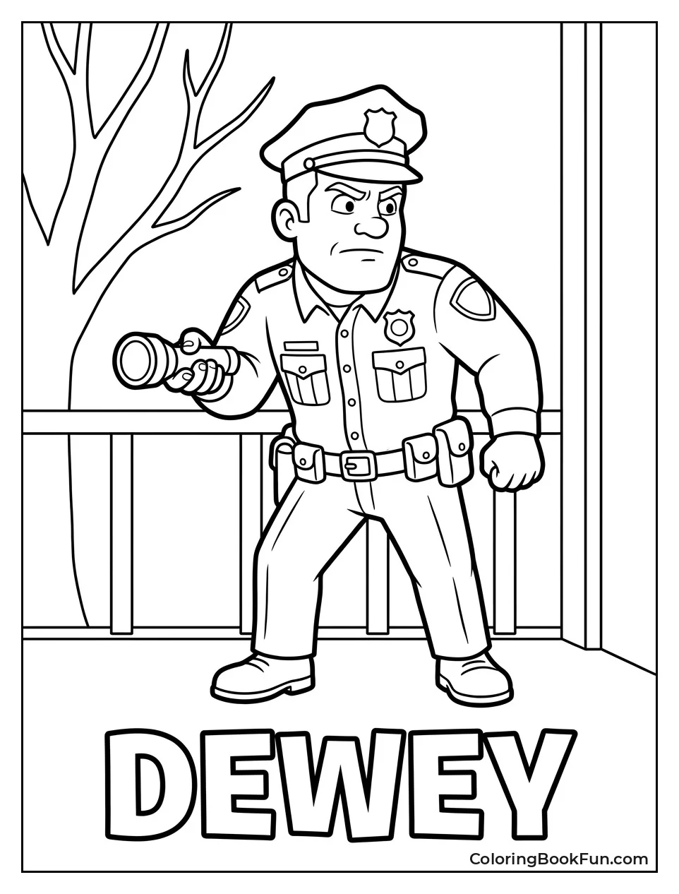 Sheriff Dewey Holding Flashlight Bravely