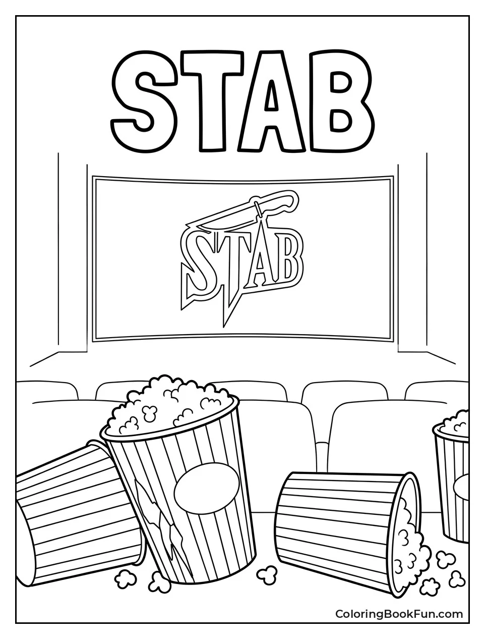 Theater Screen Shows Stab Movie