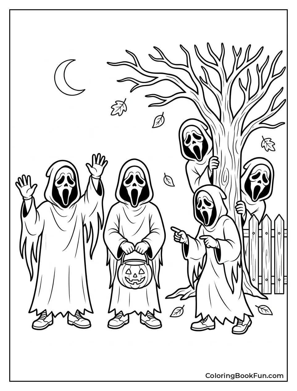 Group of Ghostfaces in Different Poses
