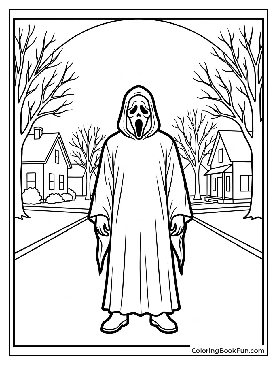 Ghostface on Quiet Suburban Street