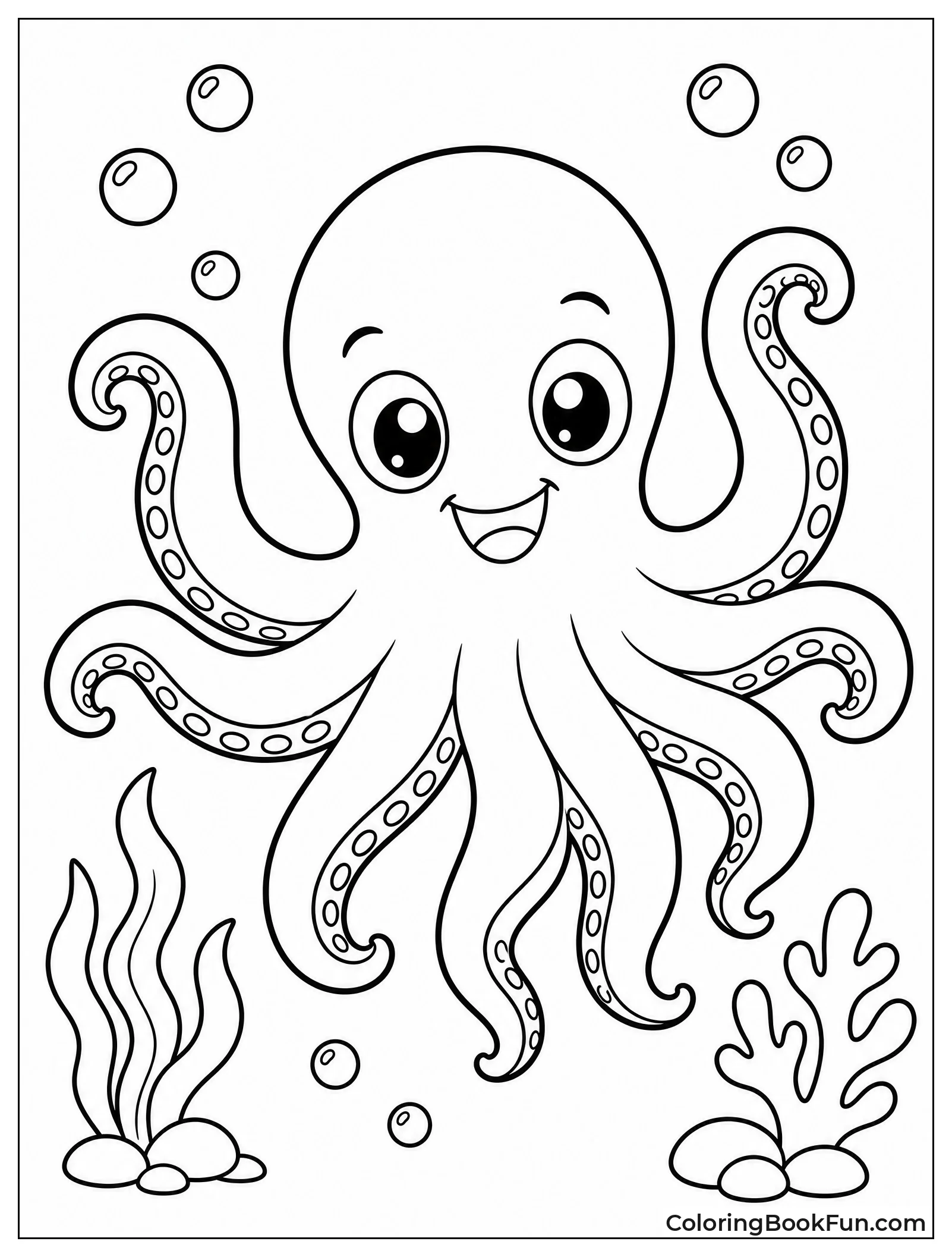 Cute Octopus Waves Its Tentacles