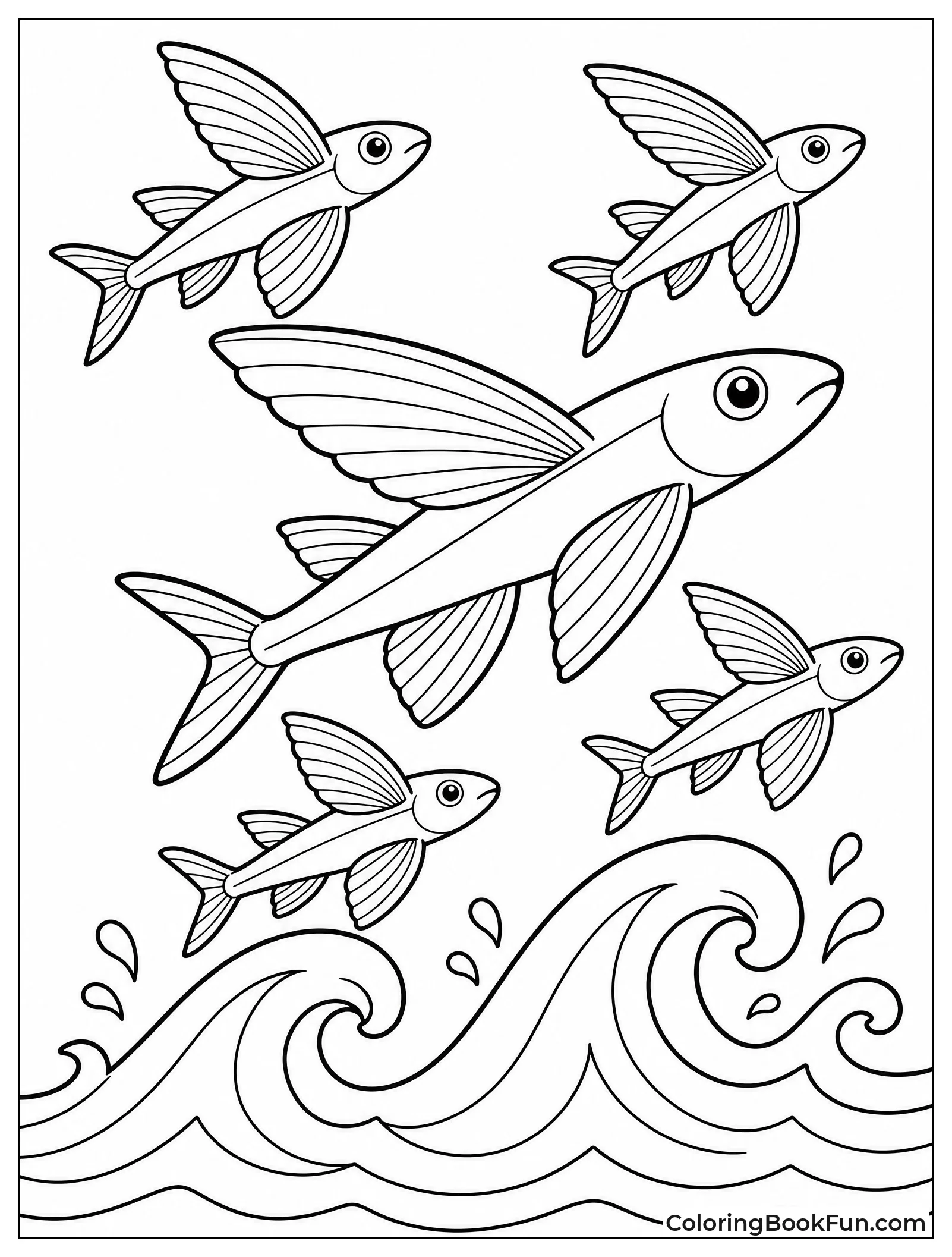 Flying Fish Soar Over Waves