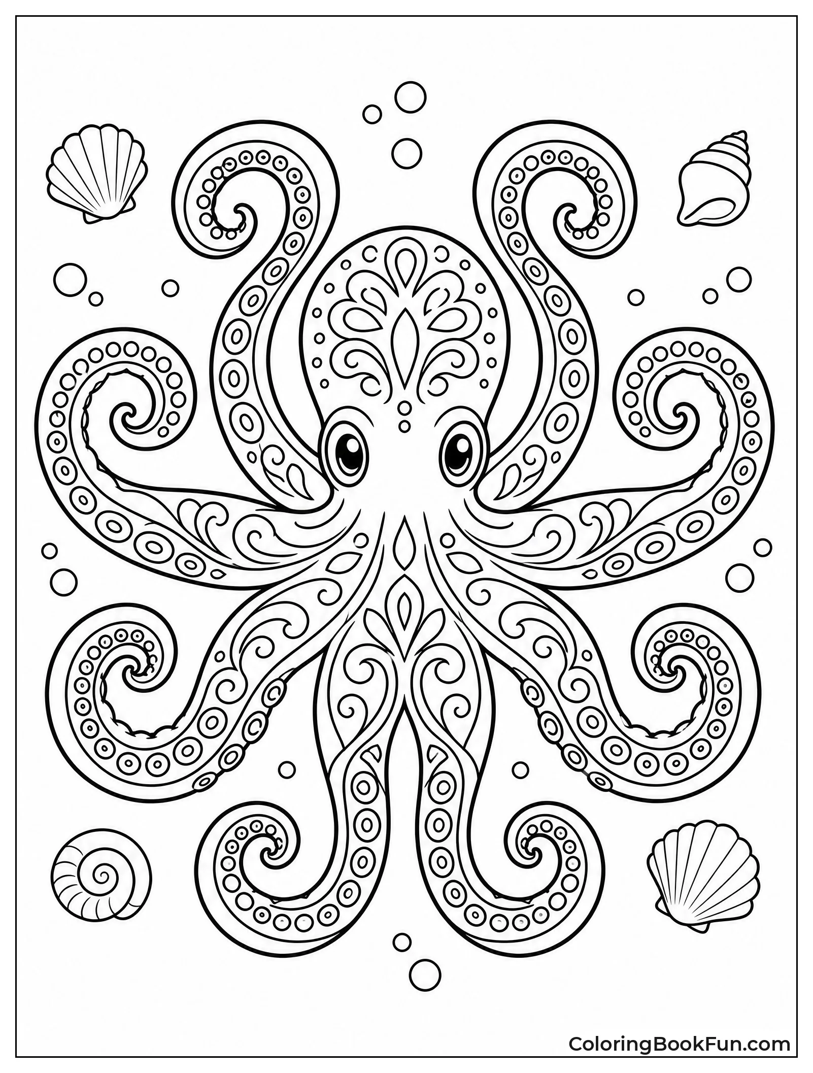 Mandala Octopus With Swirling Tentacles