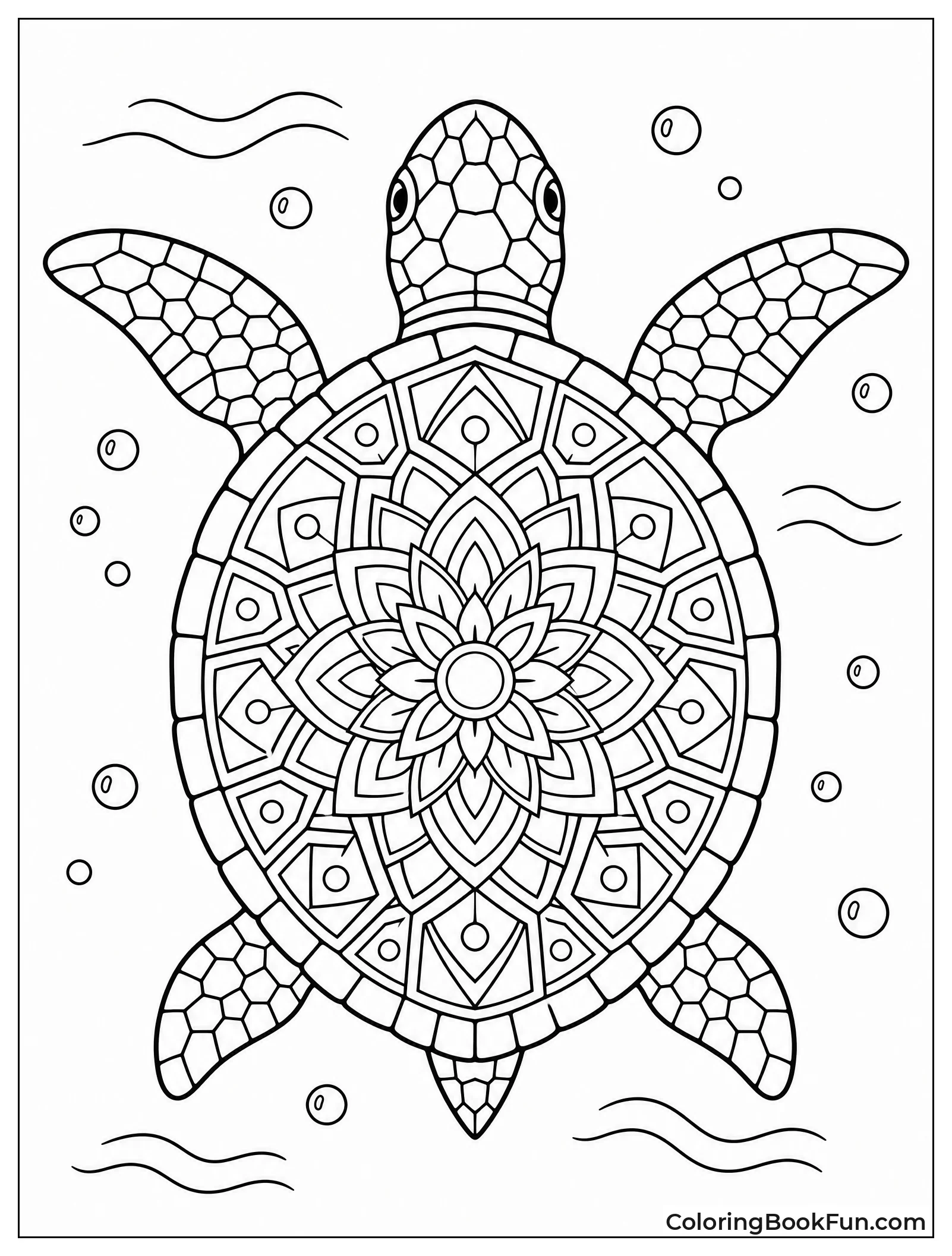 Mandala Sea Turtle Shell Pattern