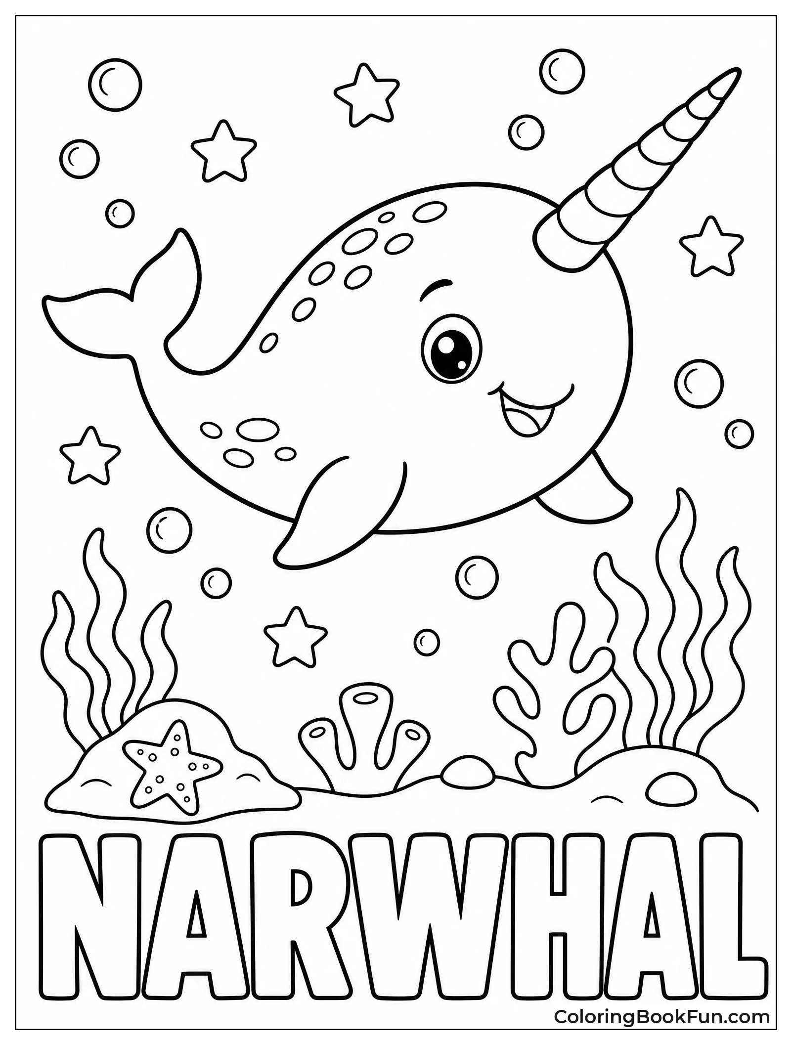 Narwhal Swims Through Magical Bubbles