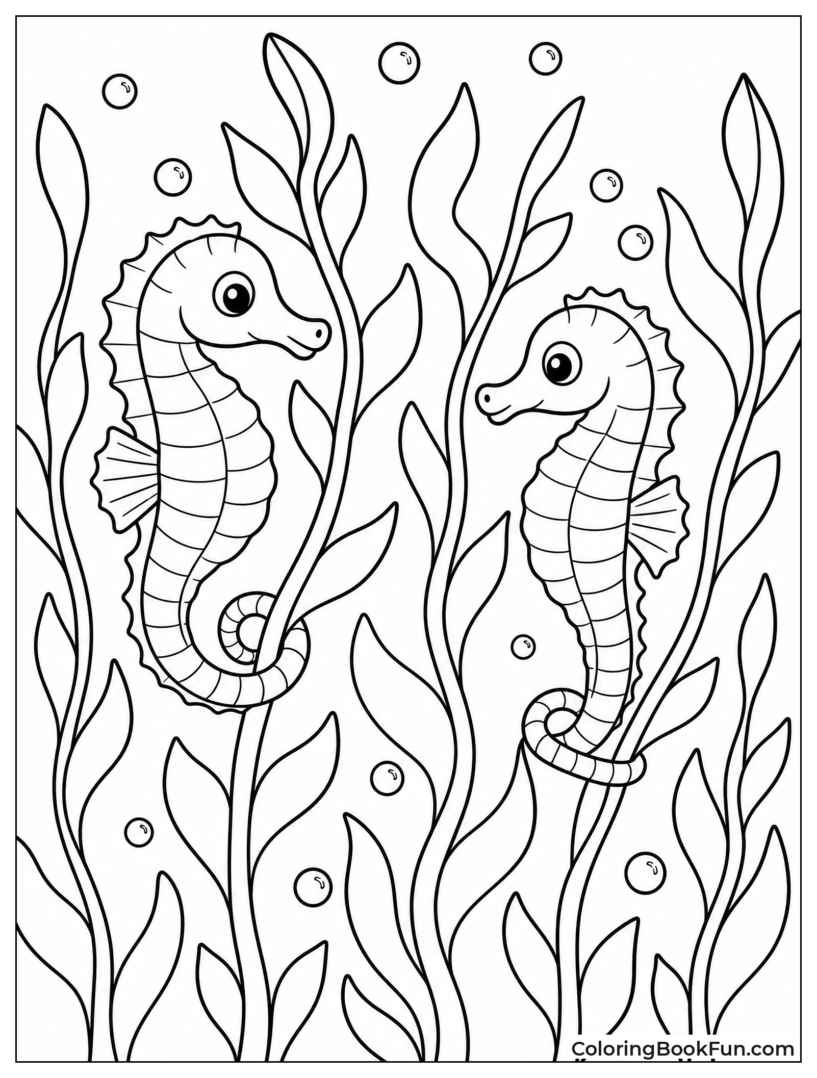 Seahorses Grip Onto Swaying Kelp