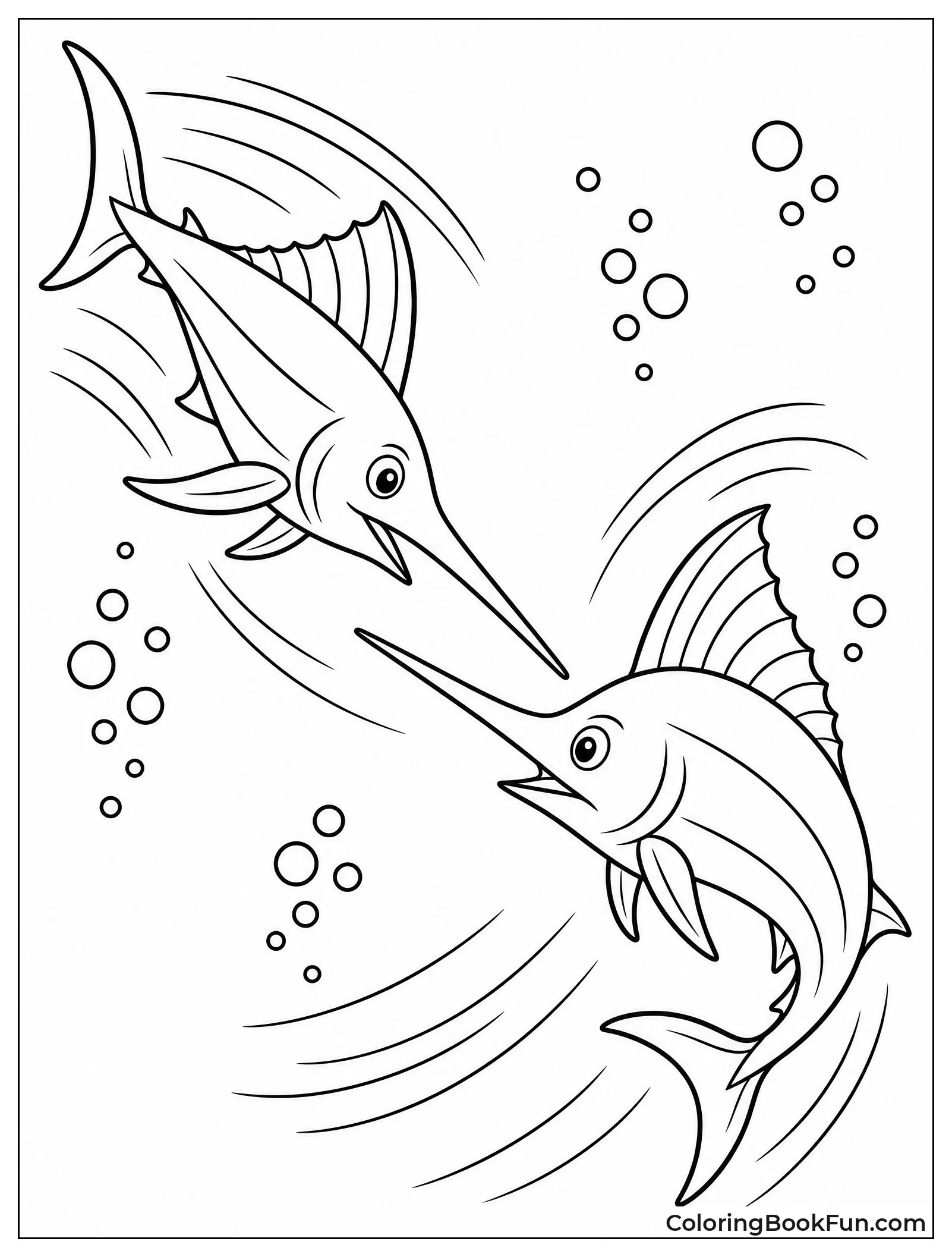 Swordfish Race With Speed Bubbles
