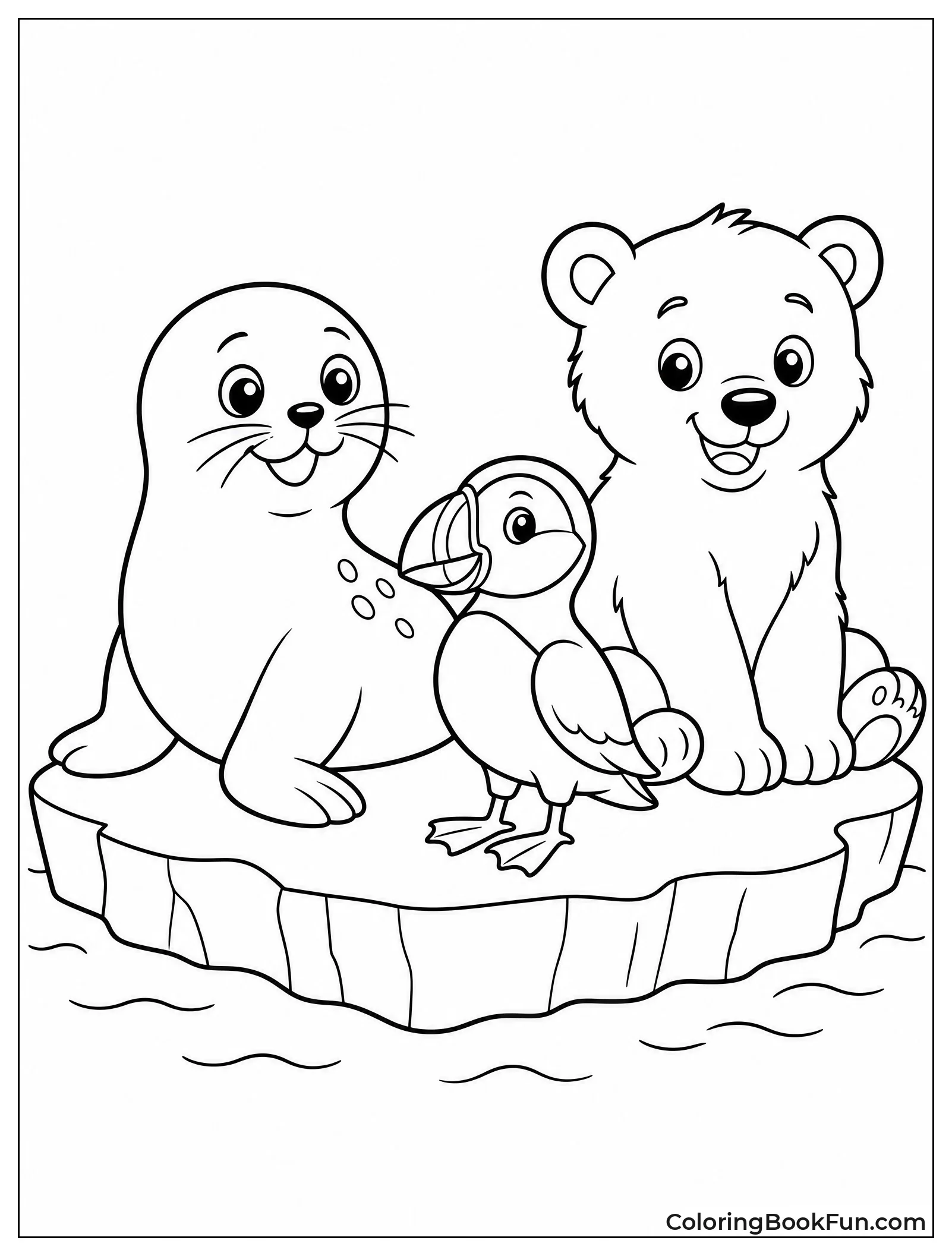 Seal With Polar Bear and Puffin