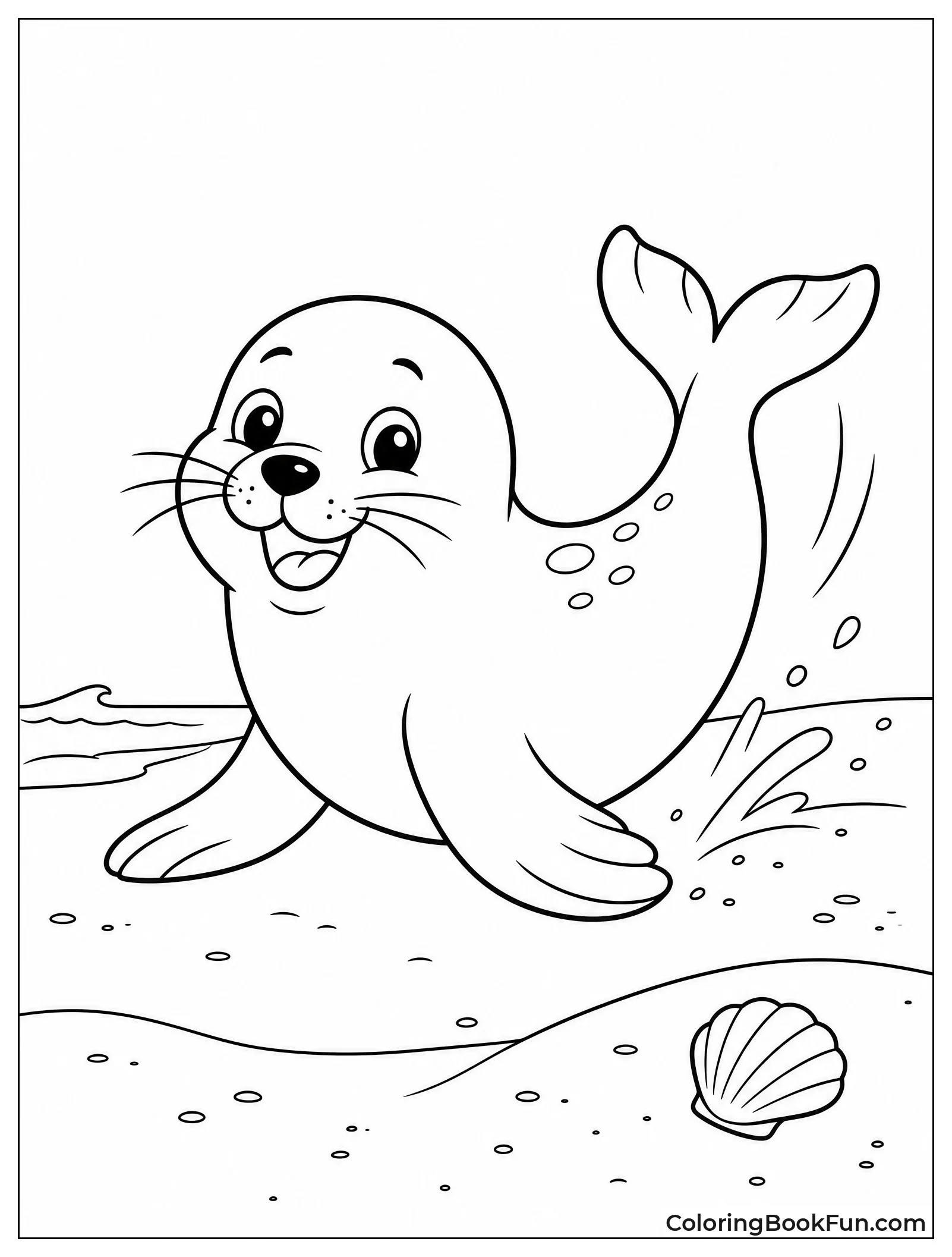 Seal Bouncing on Sandy Beach