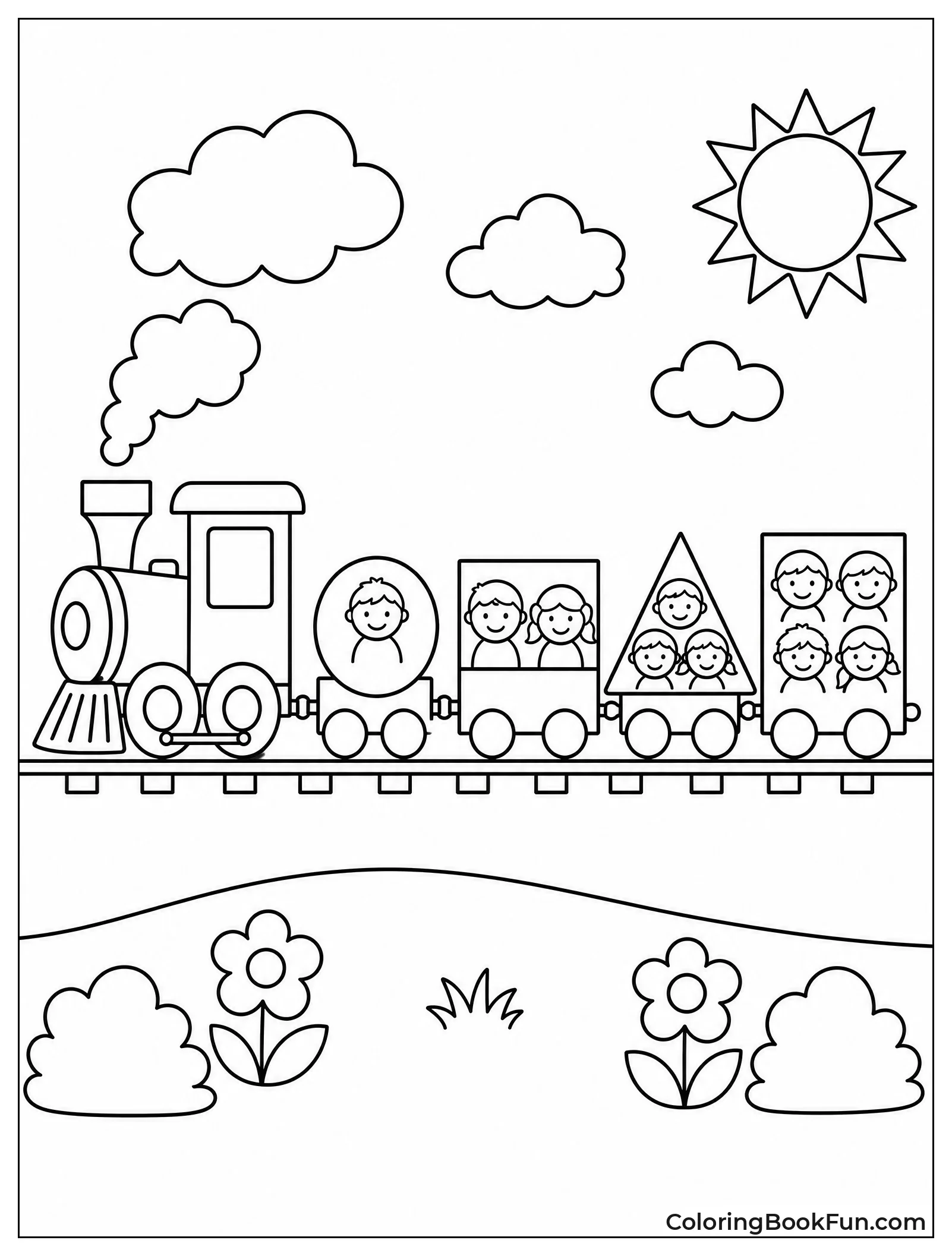Train Cars Shaped Like Numbers