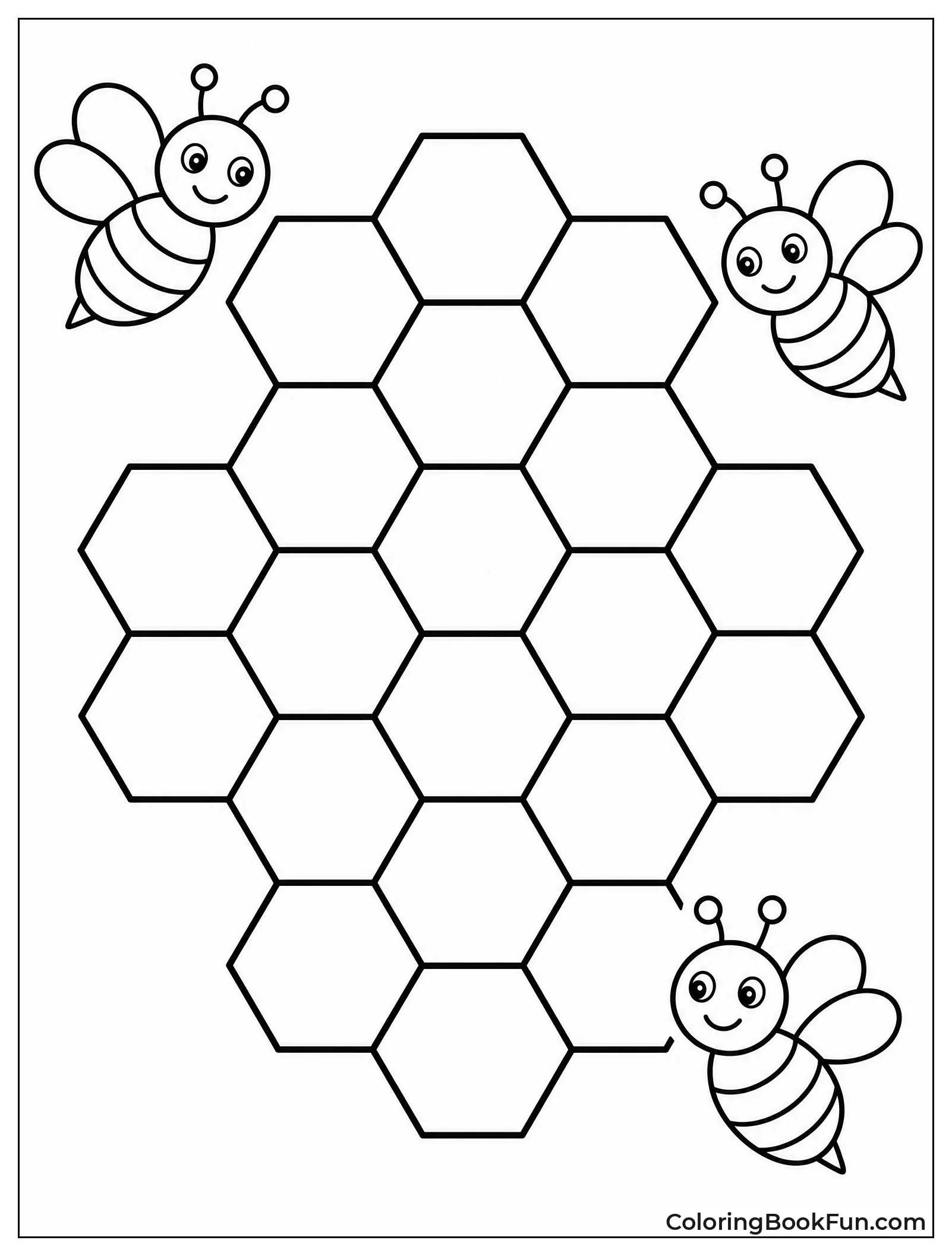 Bees Flying near Hexagon Hive