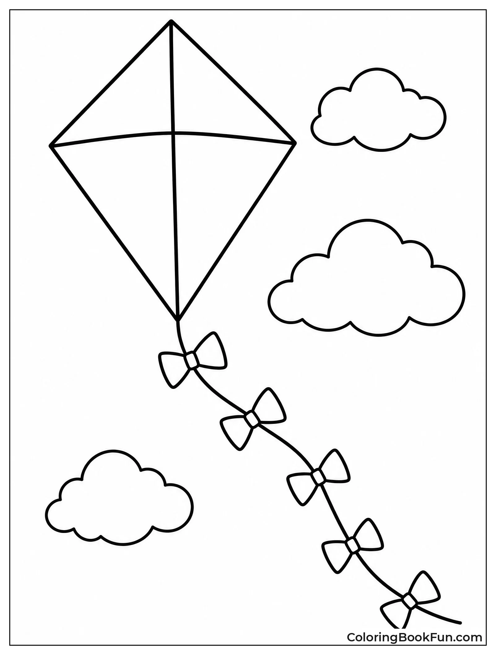 Diamond Kite Flying with Tail