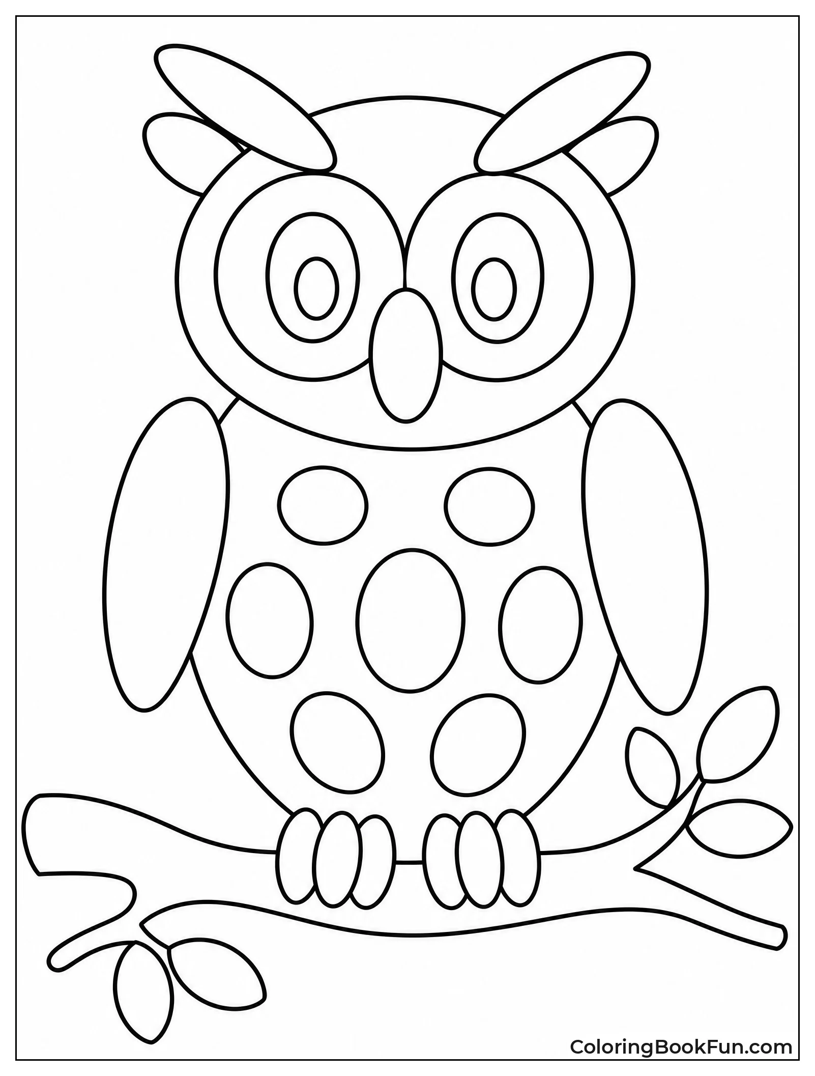 Owl Made from Many Ovals
