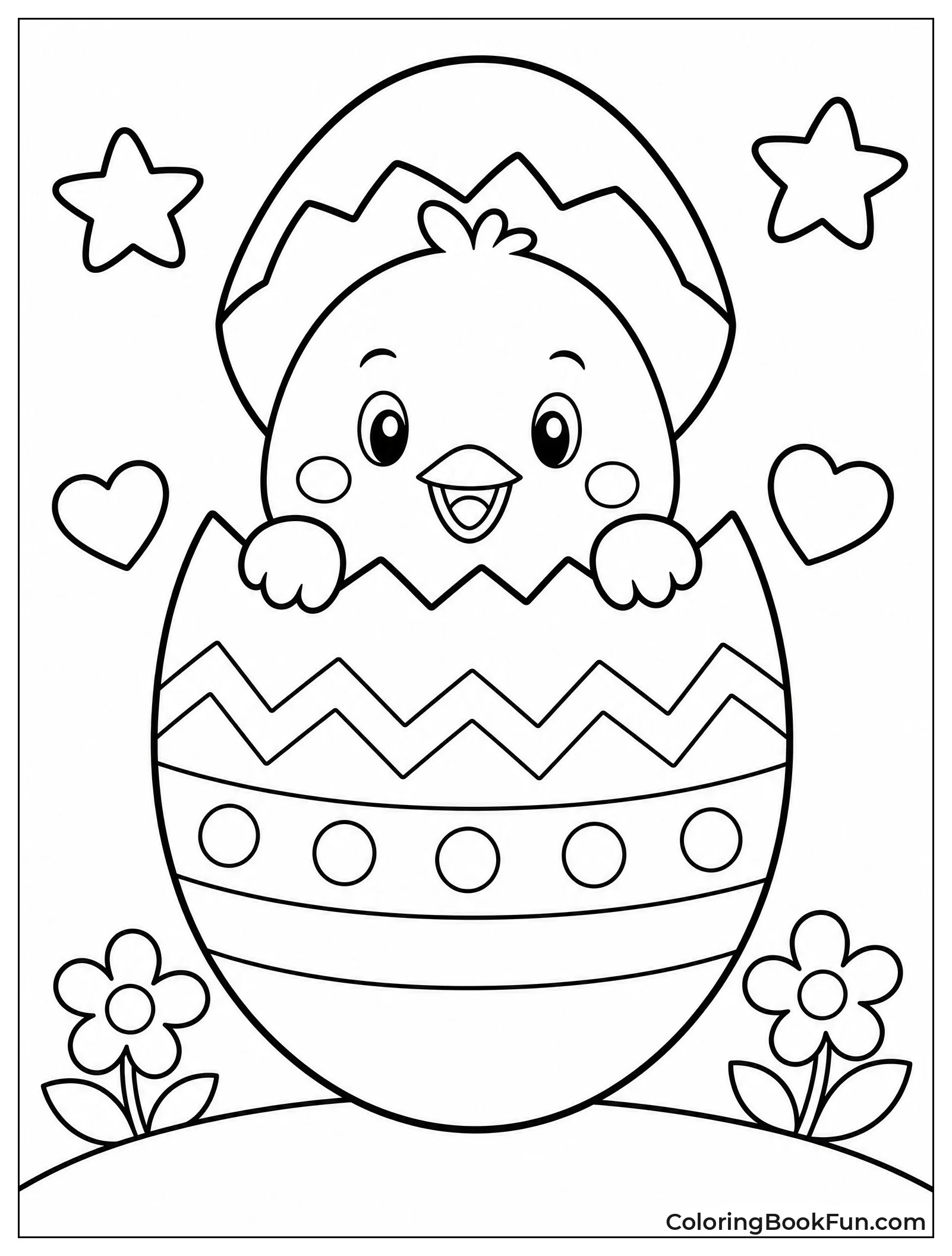 Animals Peeking from Oval Egg