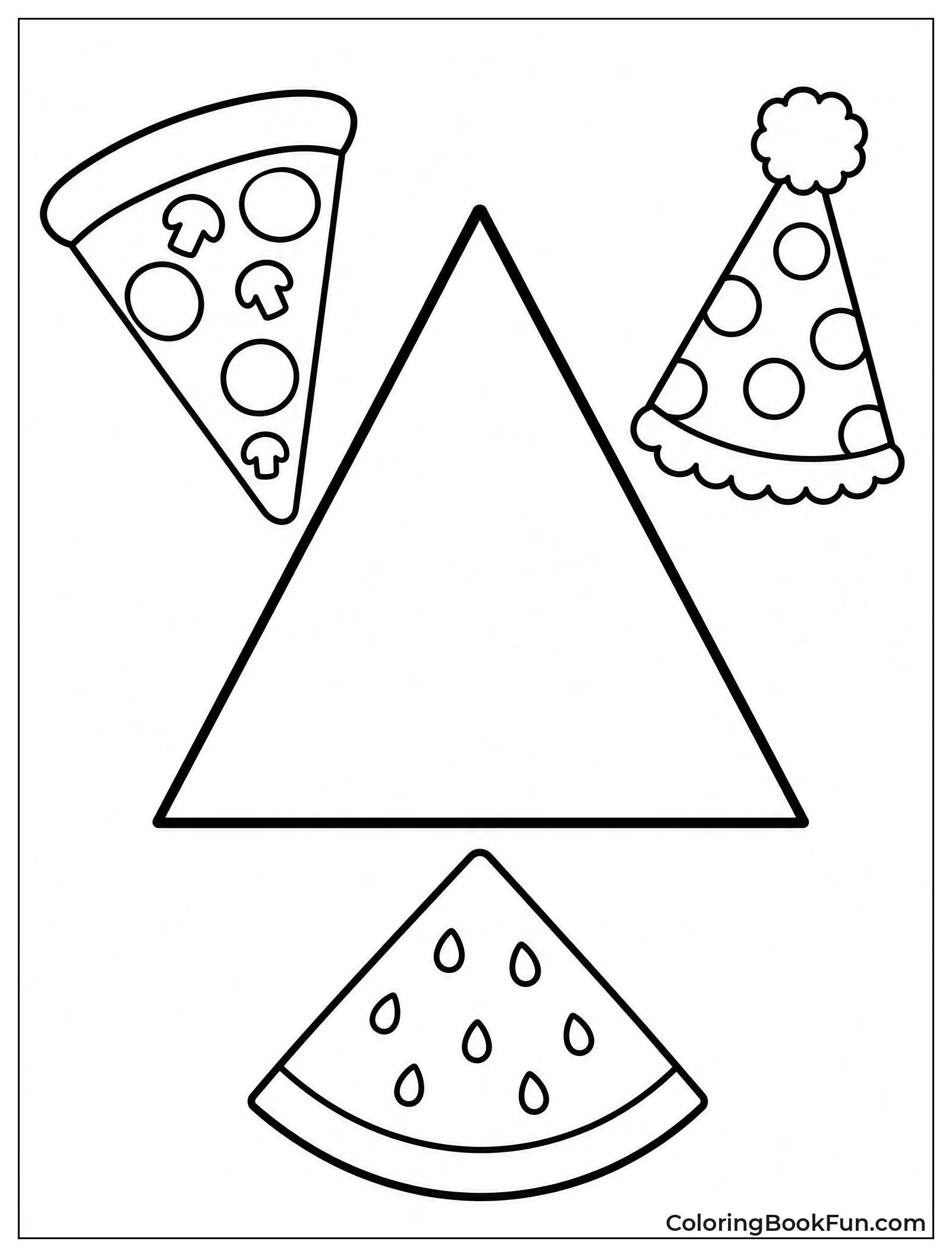 Triangle Surrounded by Fun Objects
