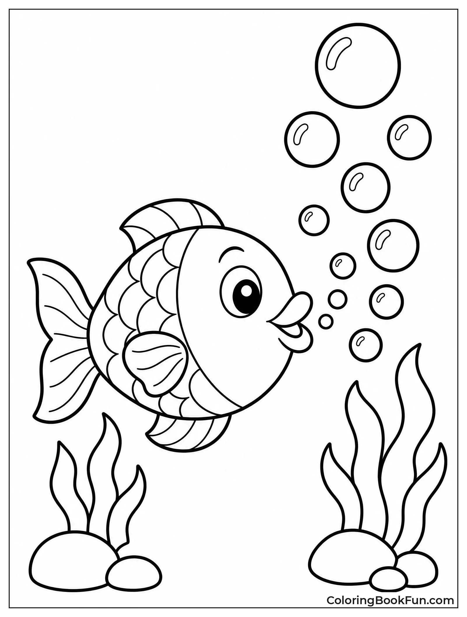 Fish Blowing Round Bubbles