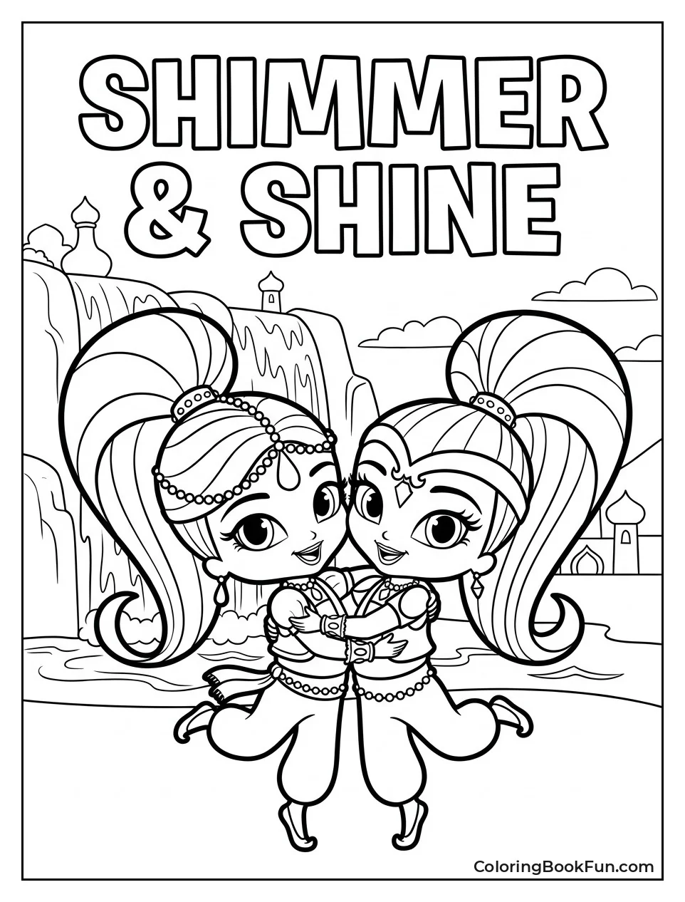 Shimmer And Shine Hugging Joyfully