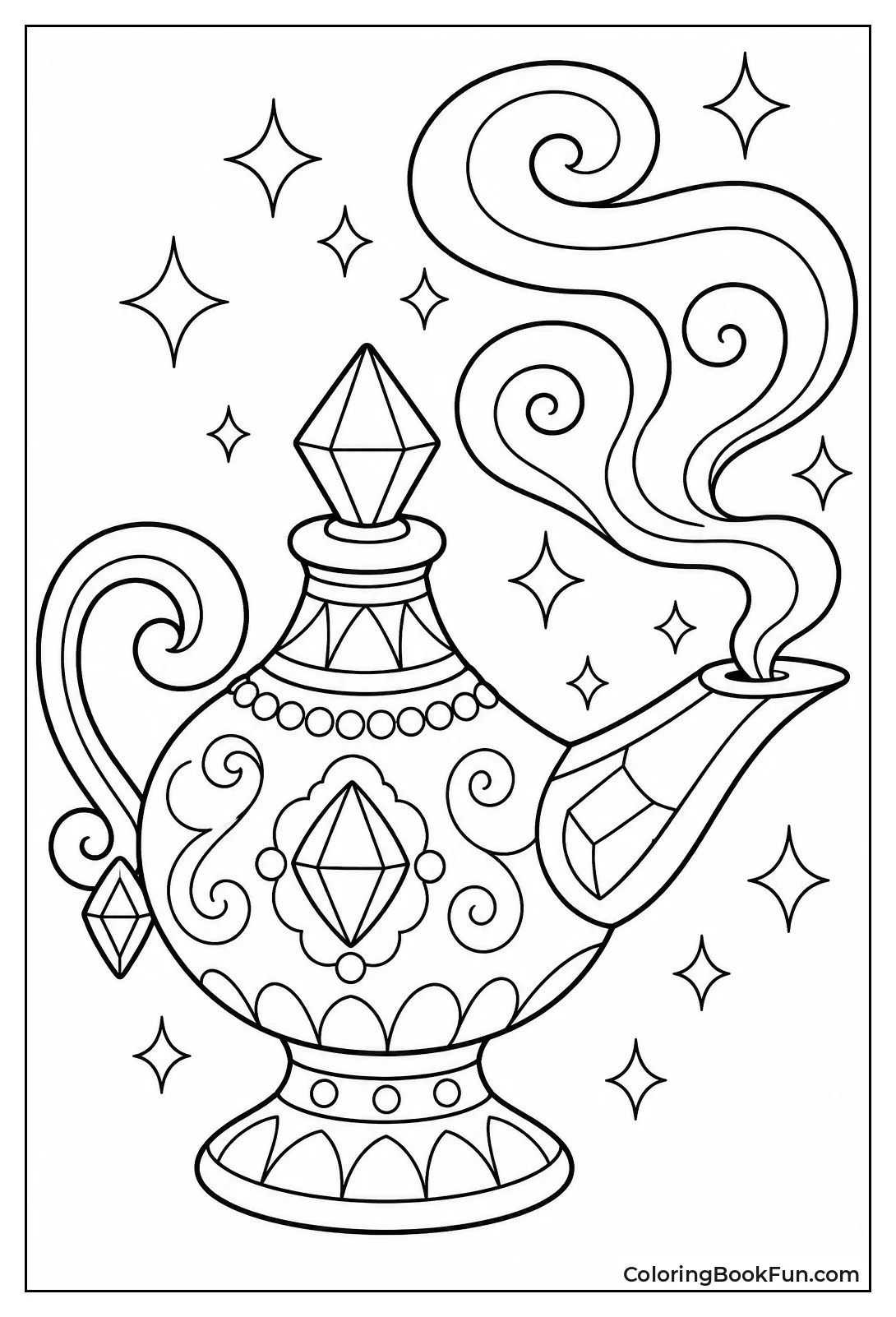 Magical Lamp Glowing With Sparkles