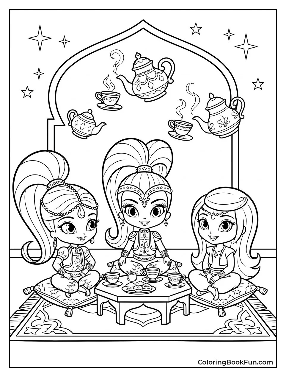 Enjoying Magical Floating Tea Party