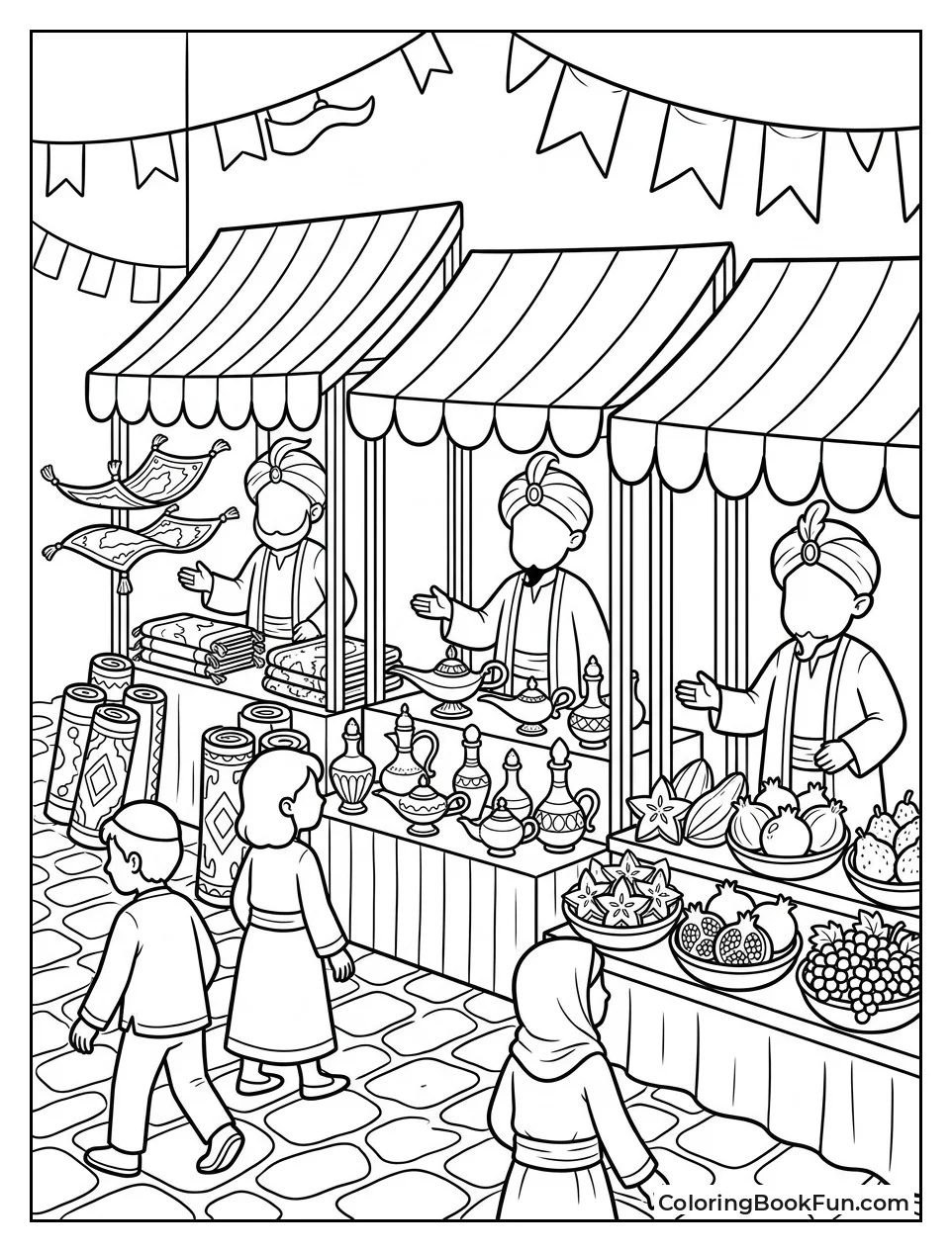 Shopping At Busy Genie Marketplace