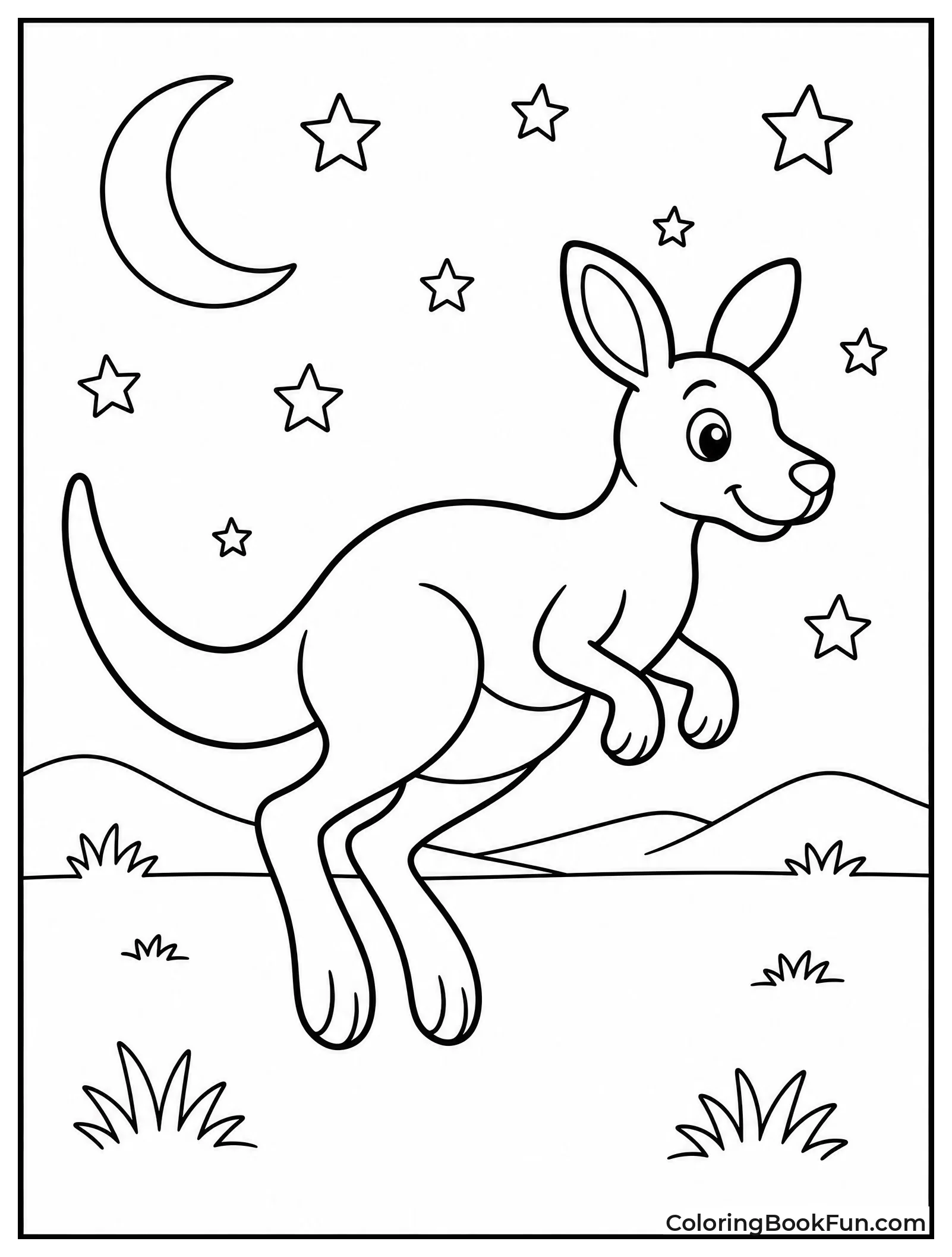 Silhouette of Jumping Kangaroo