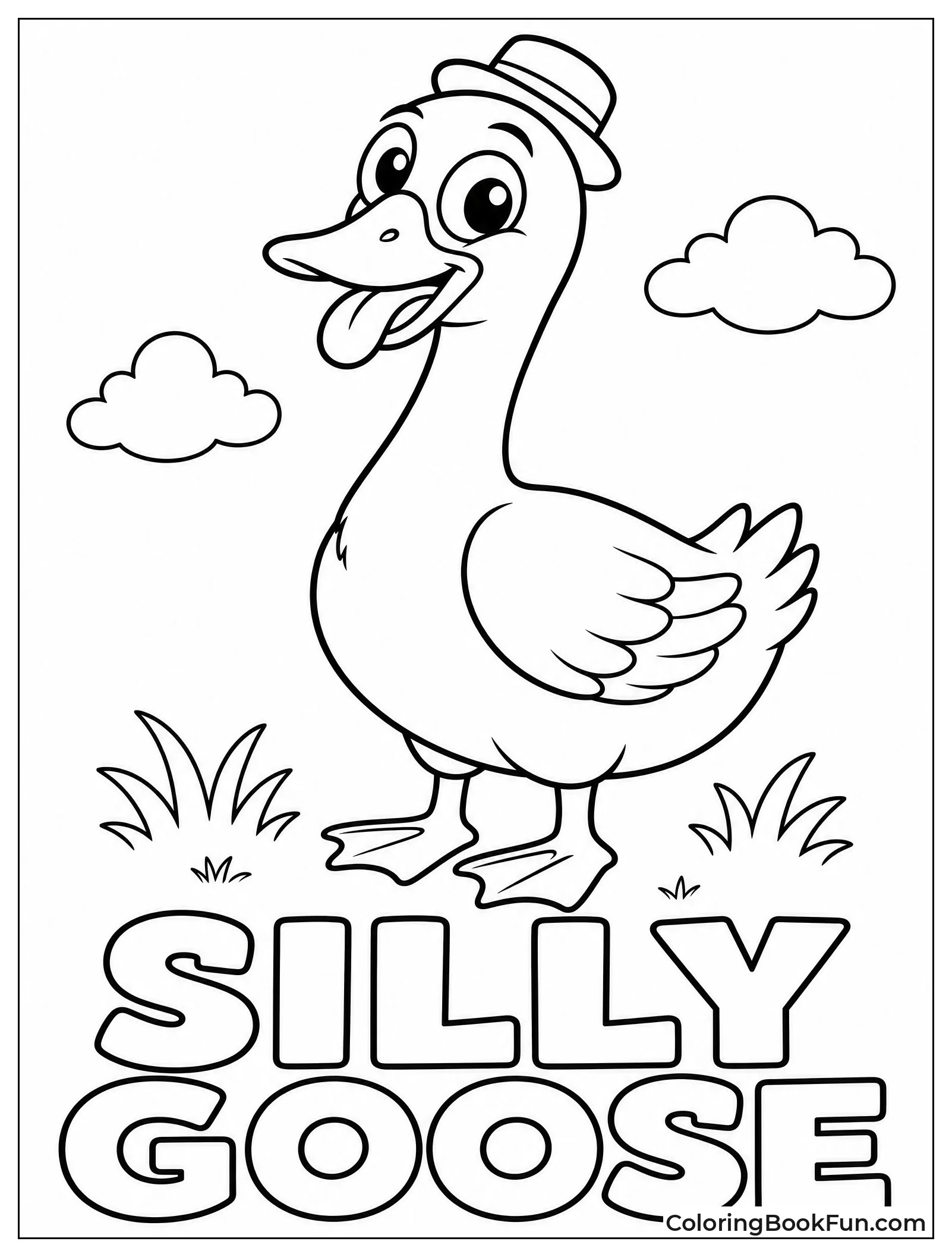 Goofy Goose Wearing Tiny Hat