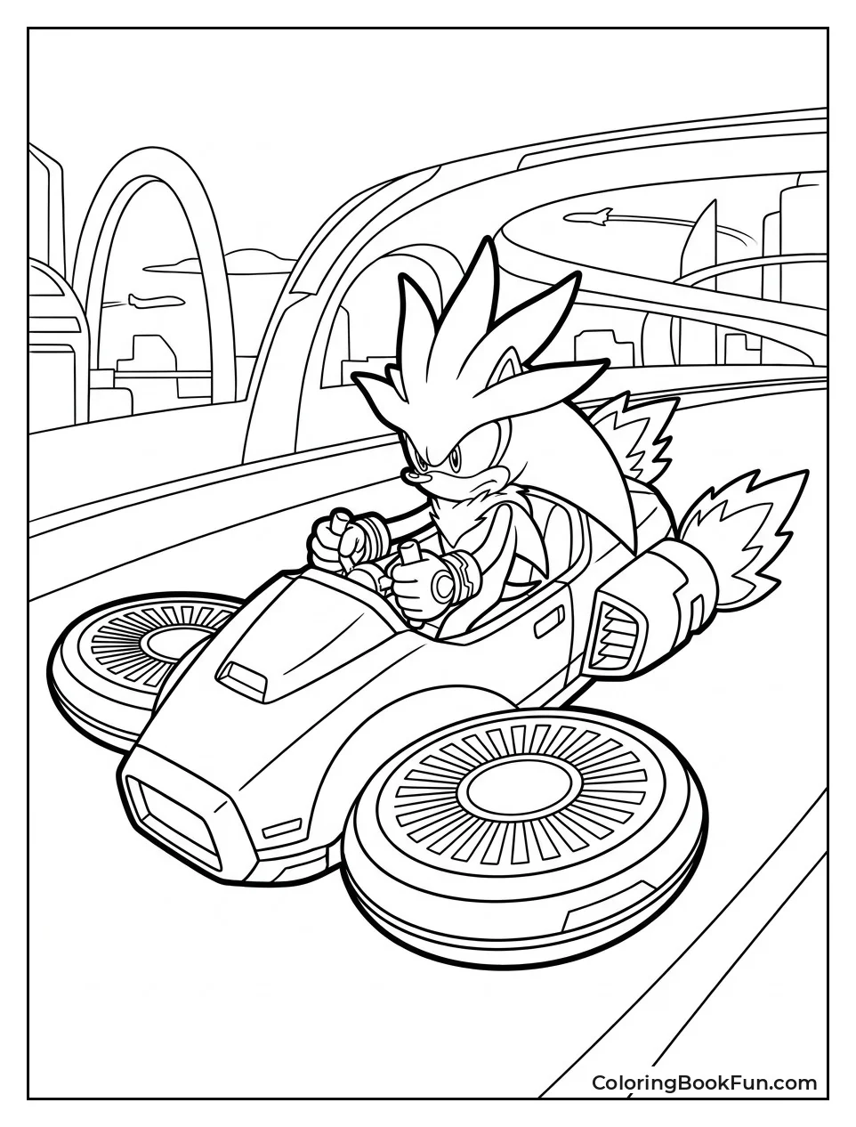 Silver Drives Cool Hover Vehicle