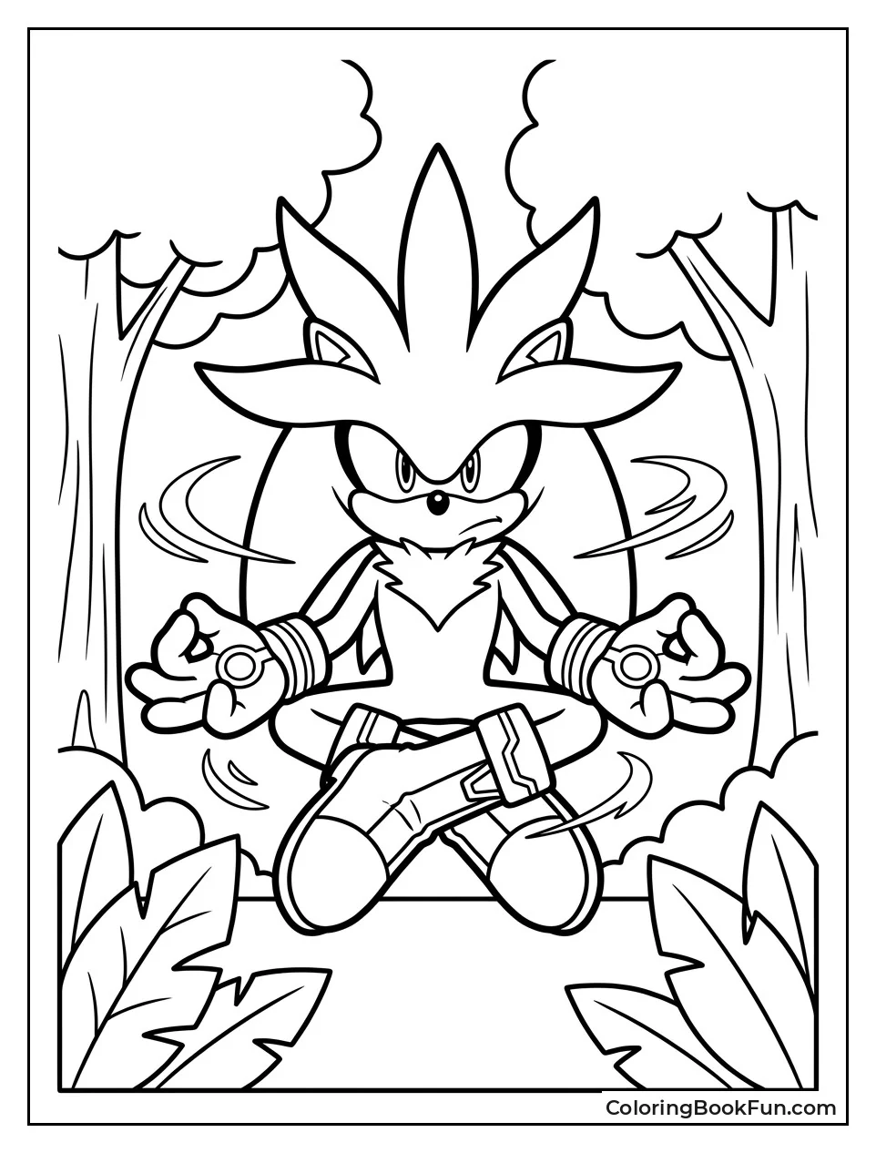 Silver Meditates in Peaceful Forest