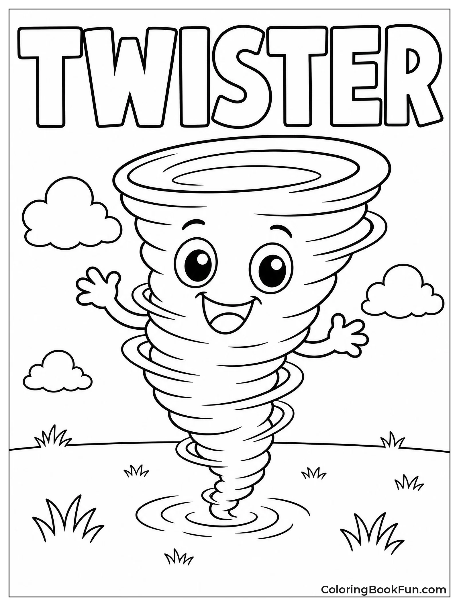 Cute Smiling Tornado Spins in Field