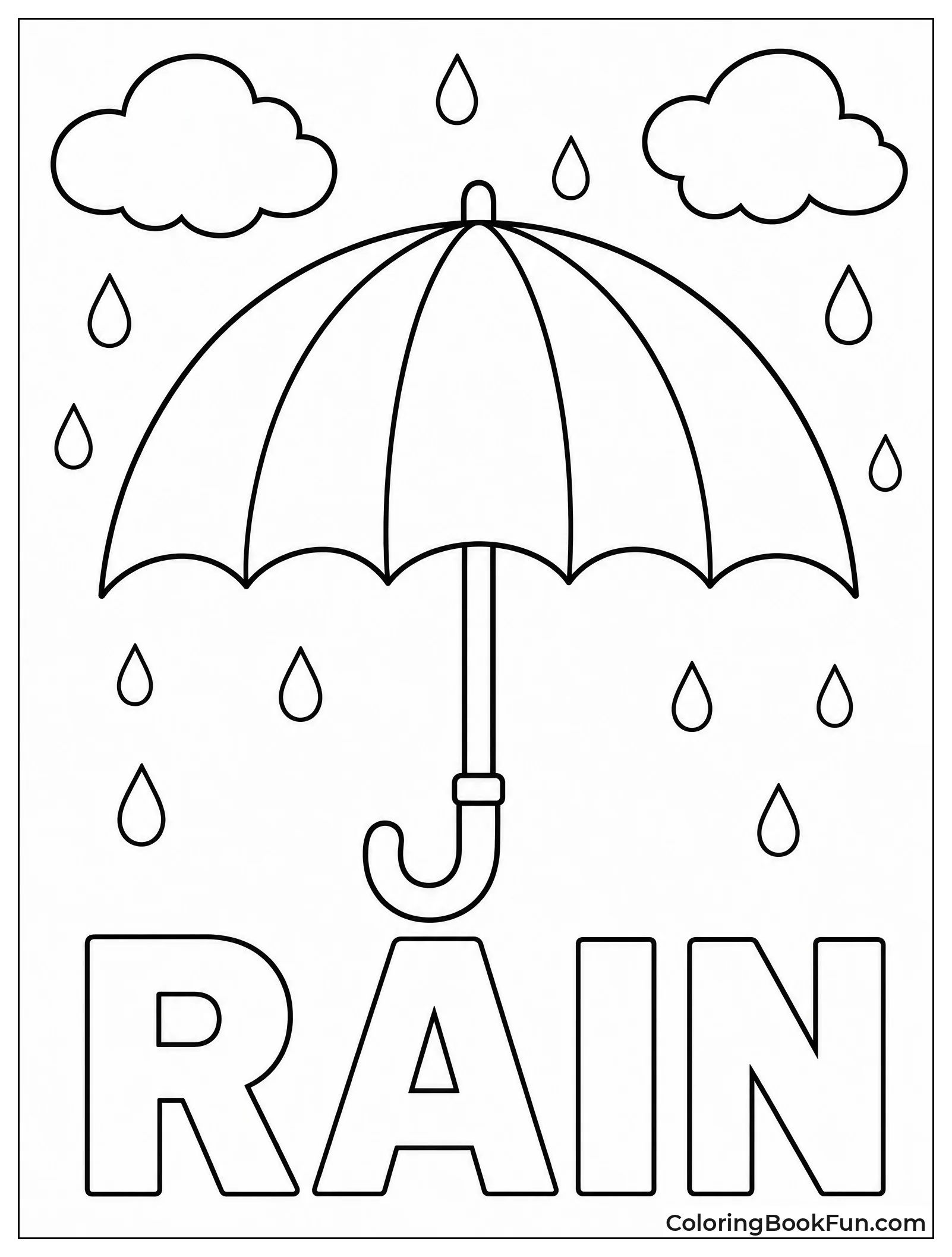 Simple Open Umbrella with Handle
