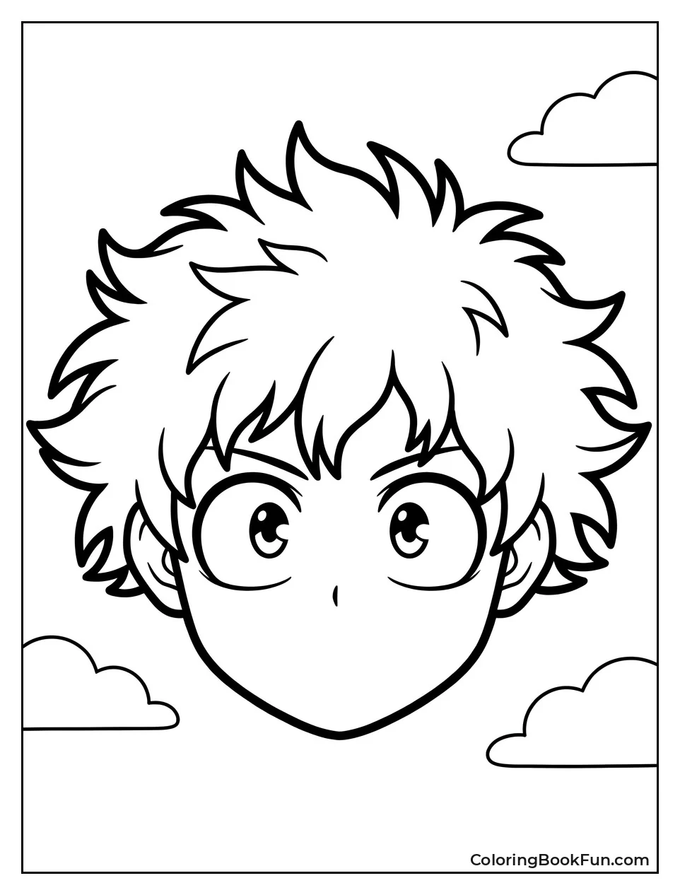 Deku Has Big Eyes and Messy Hair
