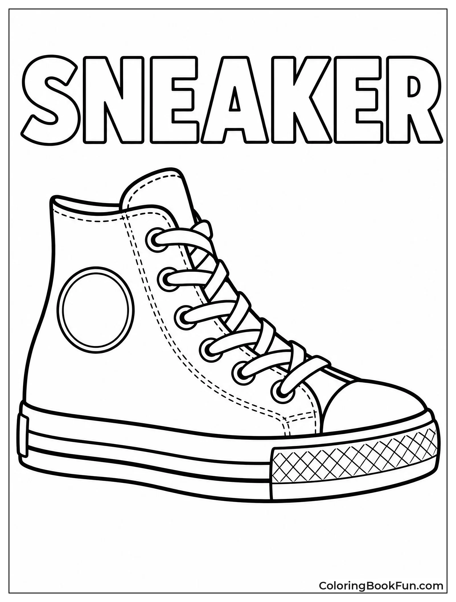 Simple High Top Sneaker Outline
