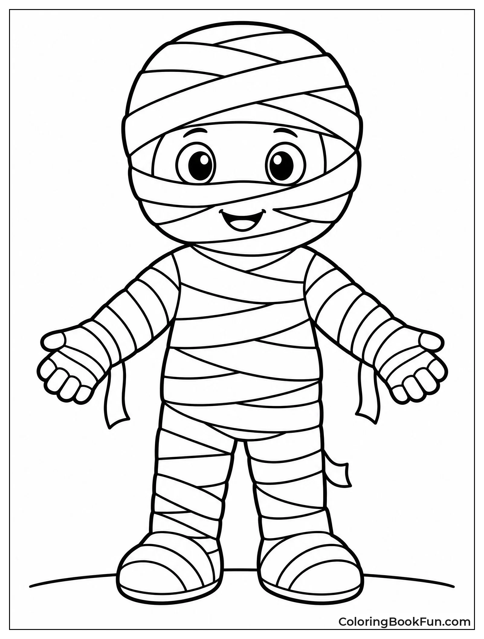 Simple Outline Mummy for Kids