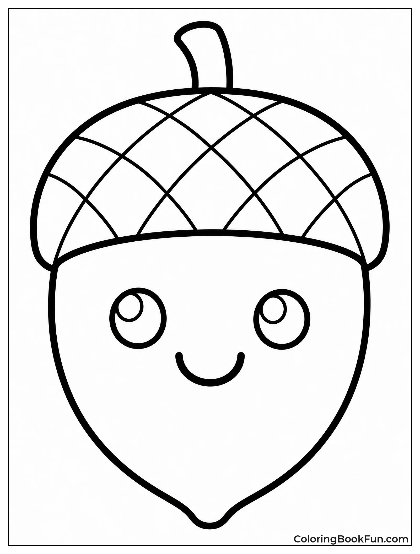Simple Acorn With Happy Face