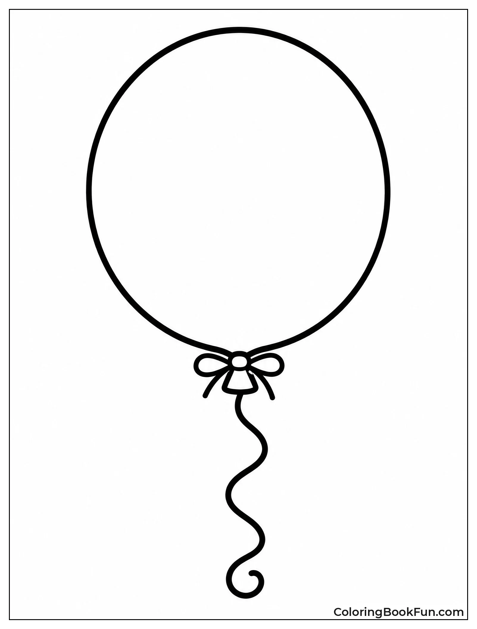 Simple Round Balloon with Curly String