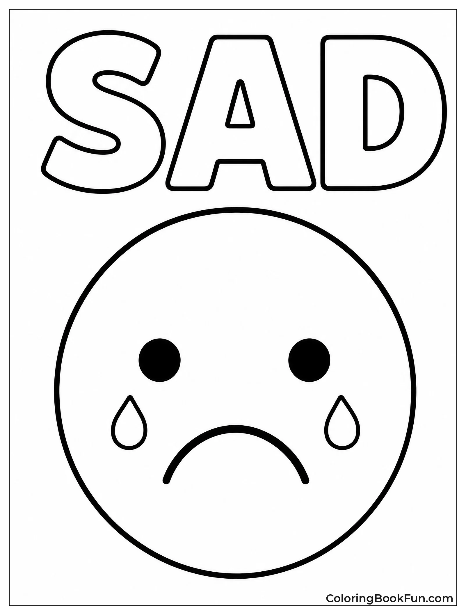 Simple Sad Face with Tears