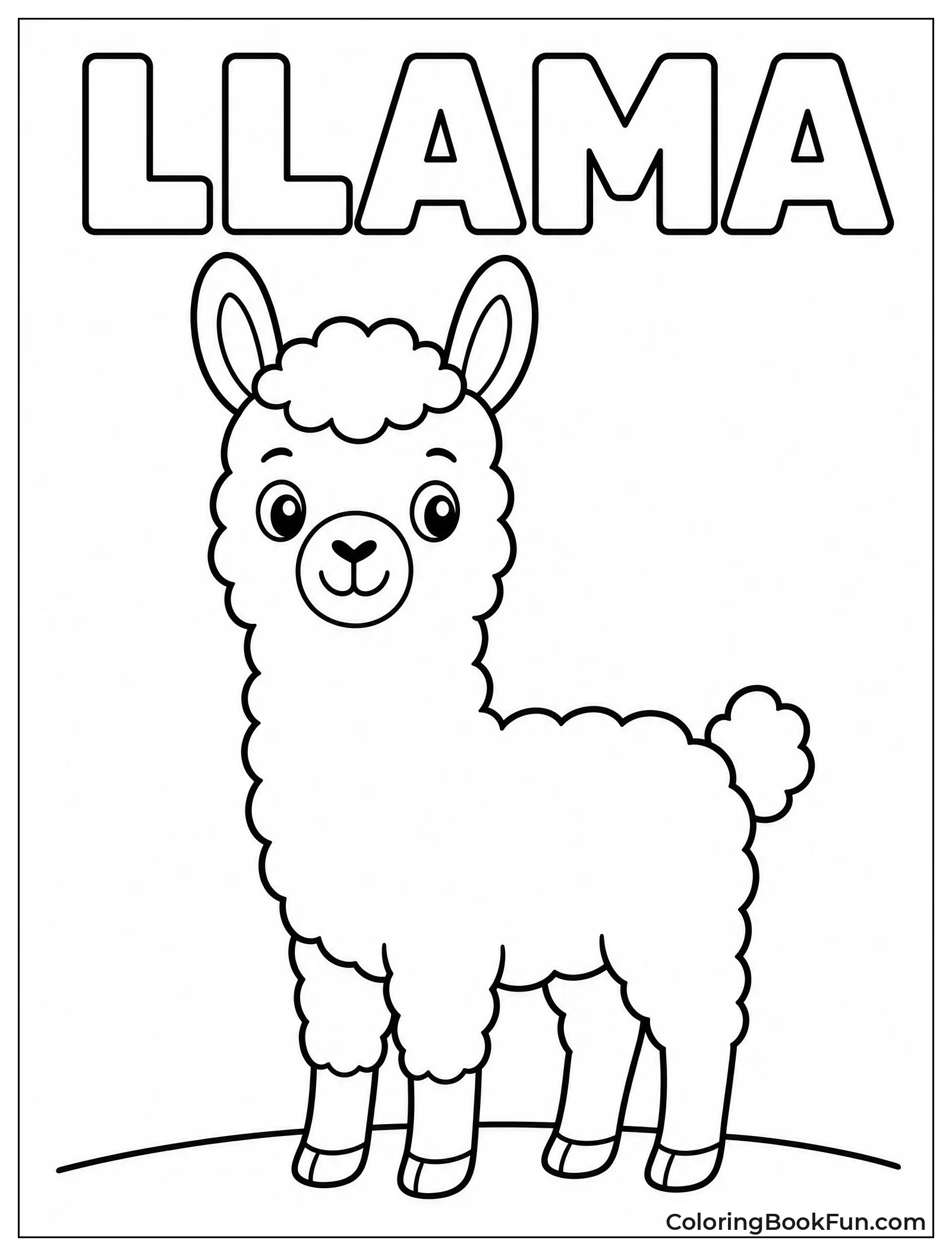 Simple Llama Outline for Kids