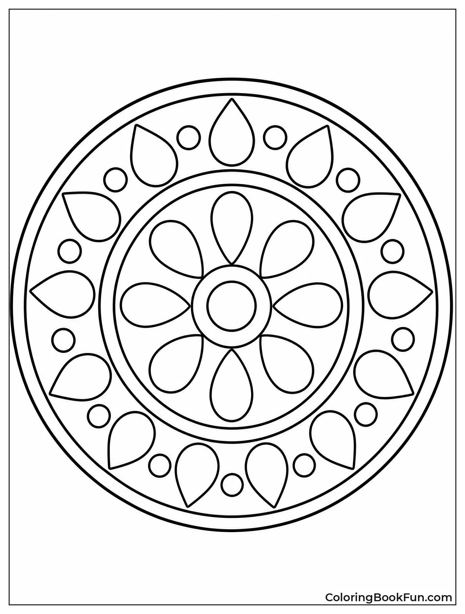 Large Drops Form Simple Mandala