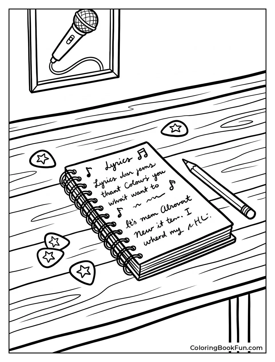 Ash Songwriting Notebook on Desk
