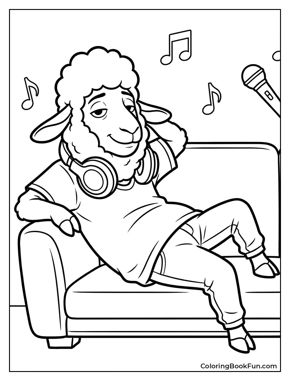 Eddie Relaxing with Headphones