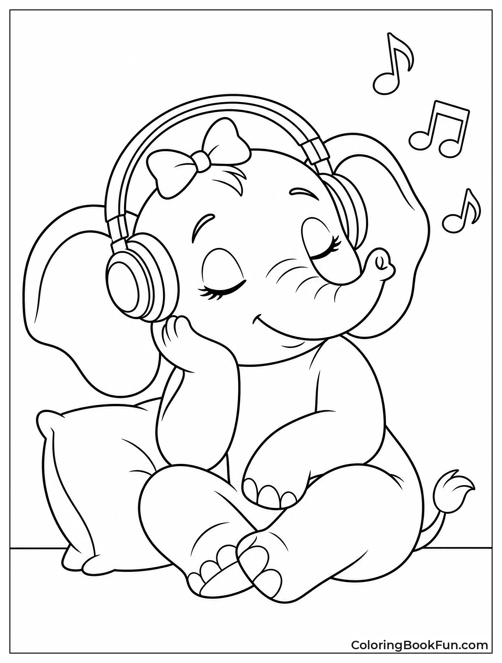 Meena Daydreaming with Headphones