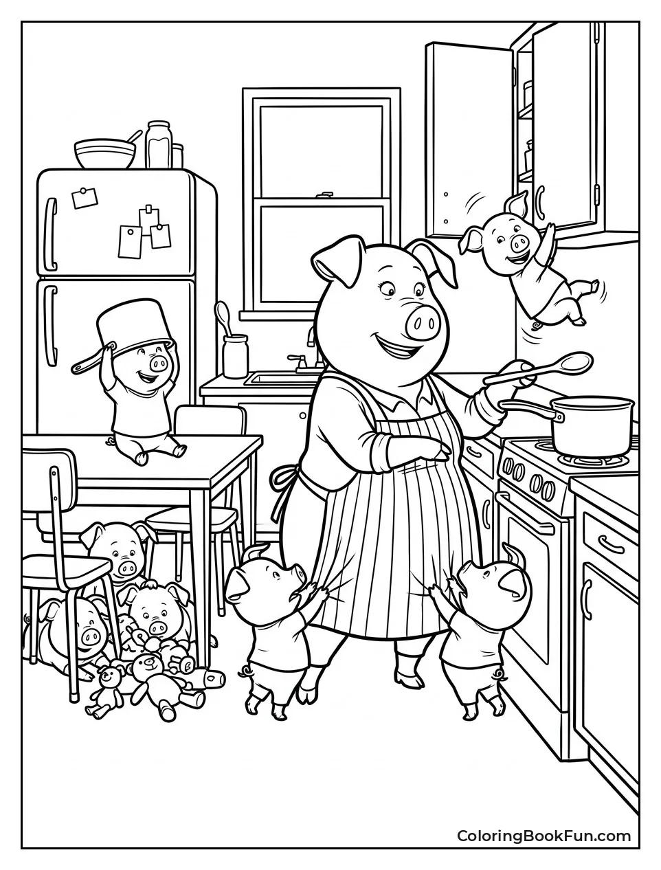 Rosita Kitchen Chaos with Piglets