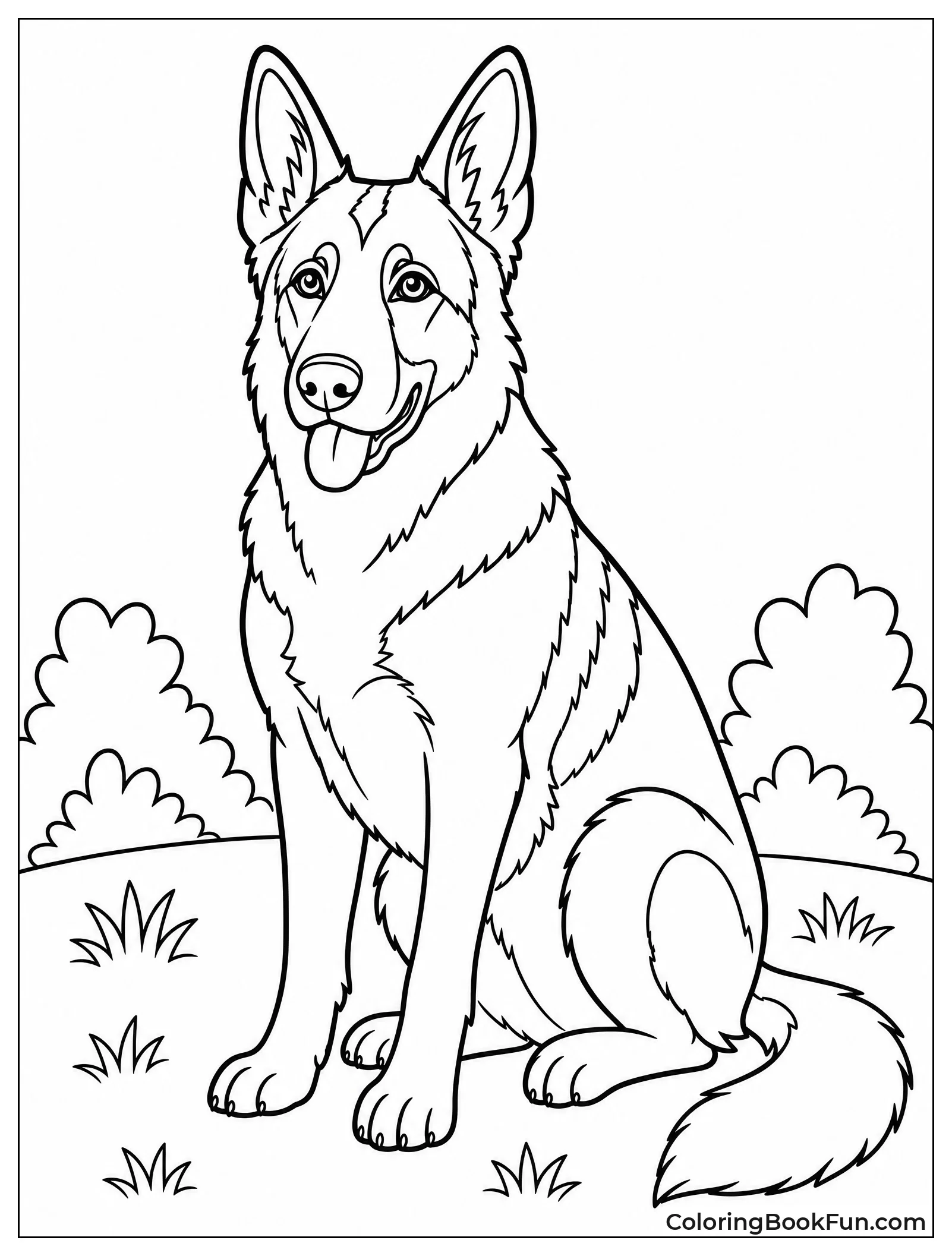 German Shepherd Sitting Calmly