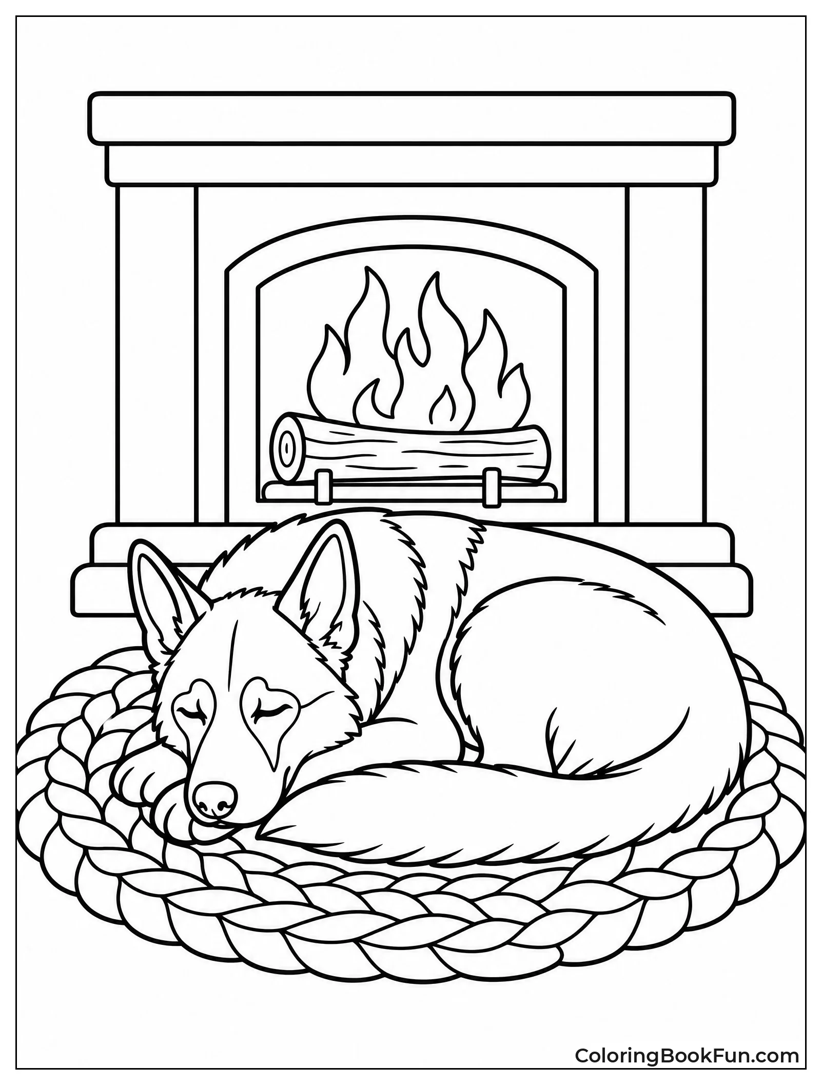 Sleeping German Shepherd by Fire