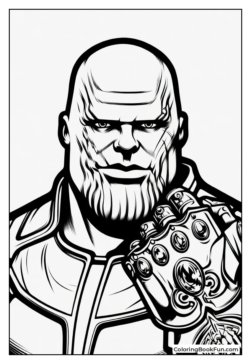 Smirking Thanos Holding Gauntlet